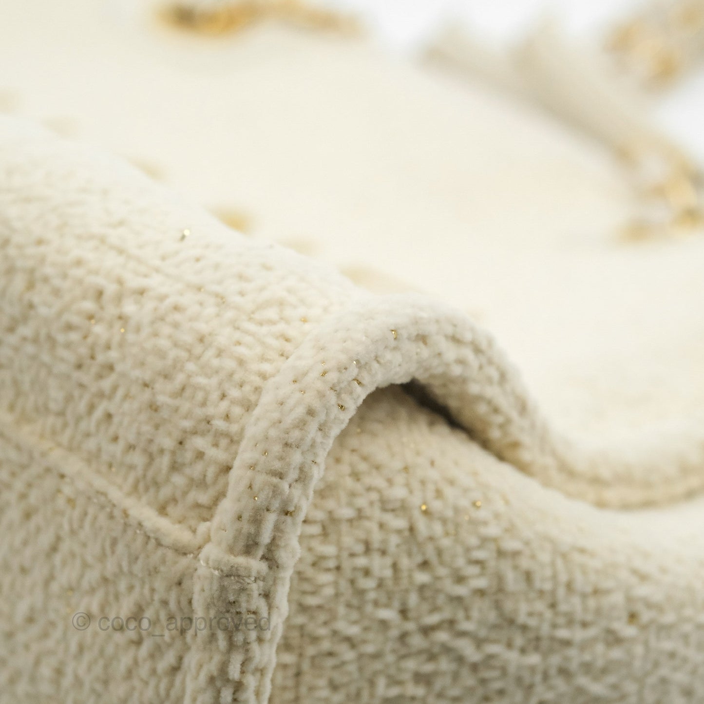 Chanel Medium Deauville Tote Ivory Lurex Boucle 19A
