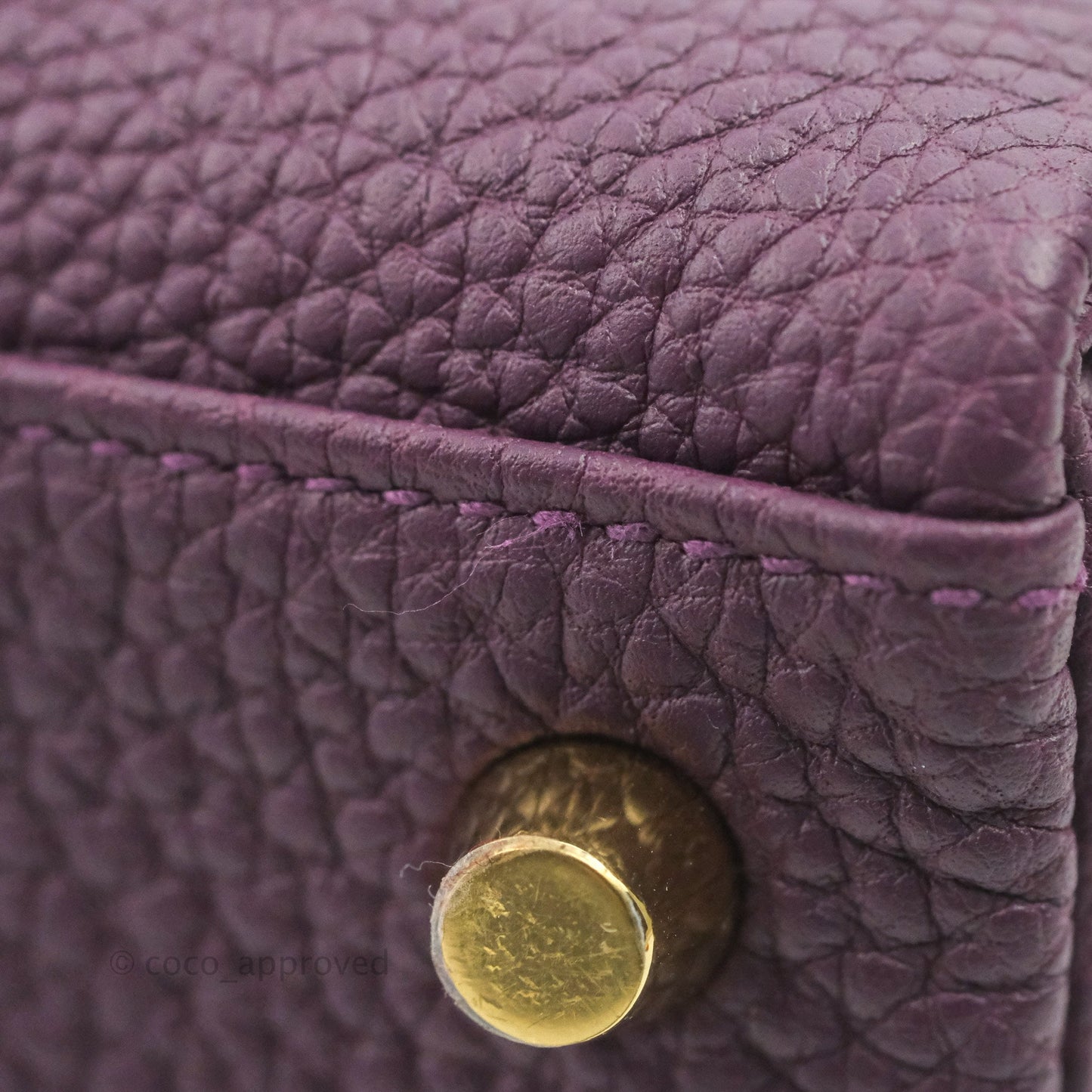 Hermès Retourne Kelly 25 Cassis Gold Hardware