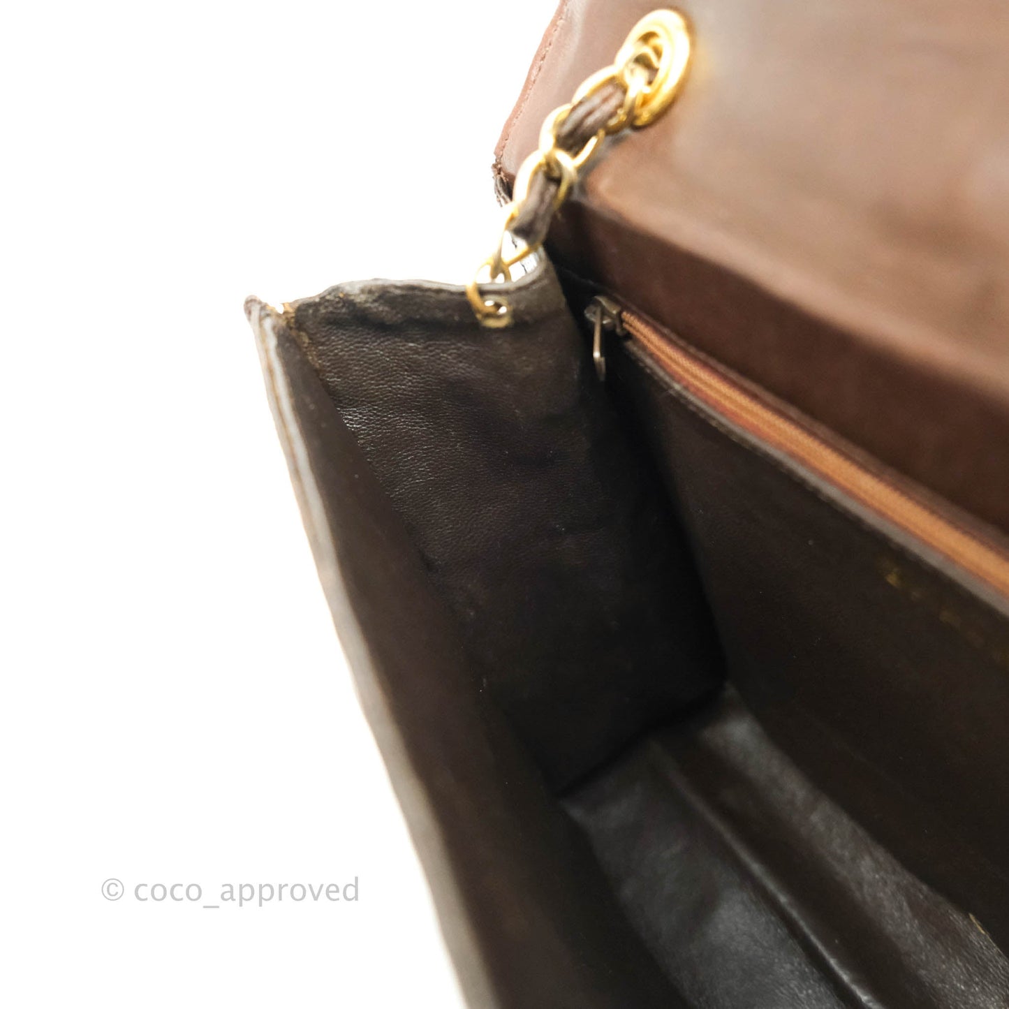 Chanel Vintage Brown Crocodile Leather Shoulder Bag Gold Hardware