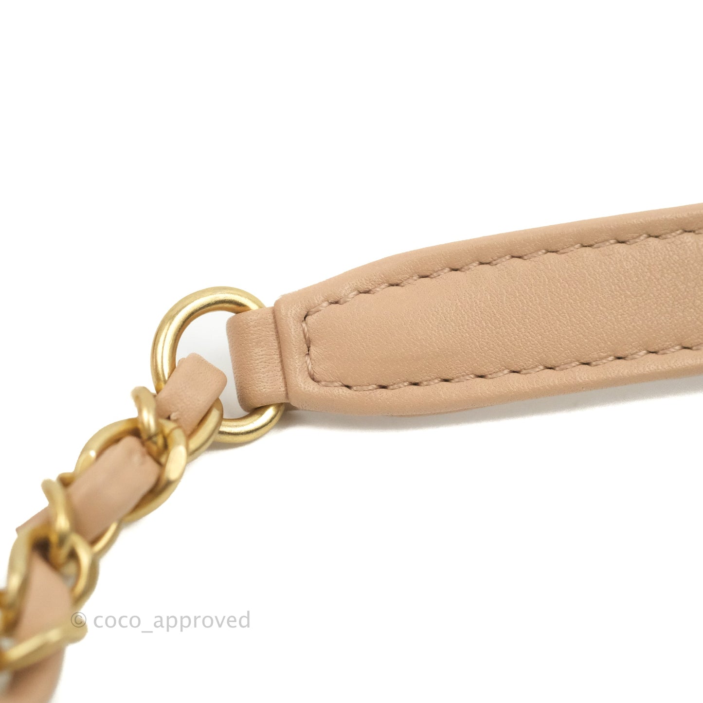 Chanel Pearl Chain Bag Pink Calfskin Aged Gold Hardware