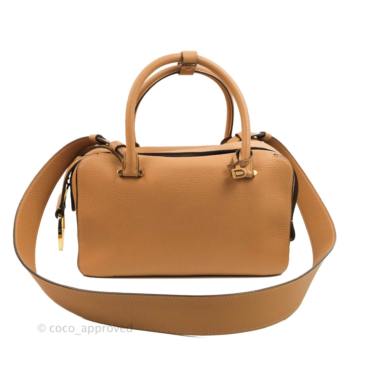Delvaux Cool Box MM in Taurillon Soft Grained Calfskin Vegetal Ivory Gold Hardware