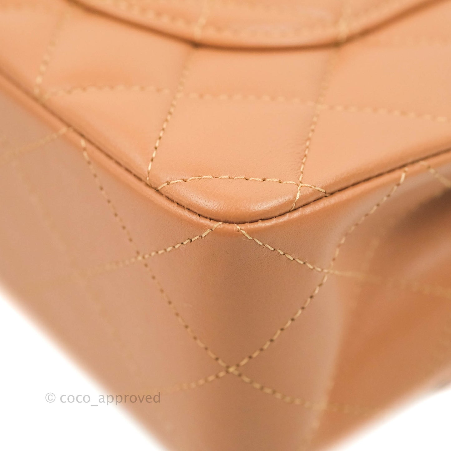 Chanel Classic Small S/M Flap Dark Beige Caramel Lambskin Gold Hardware 22S