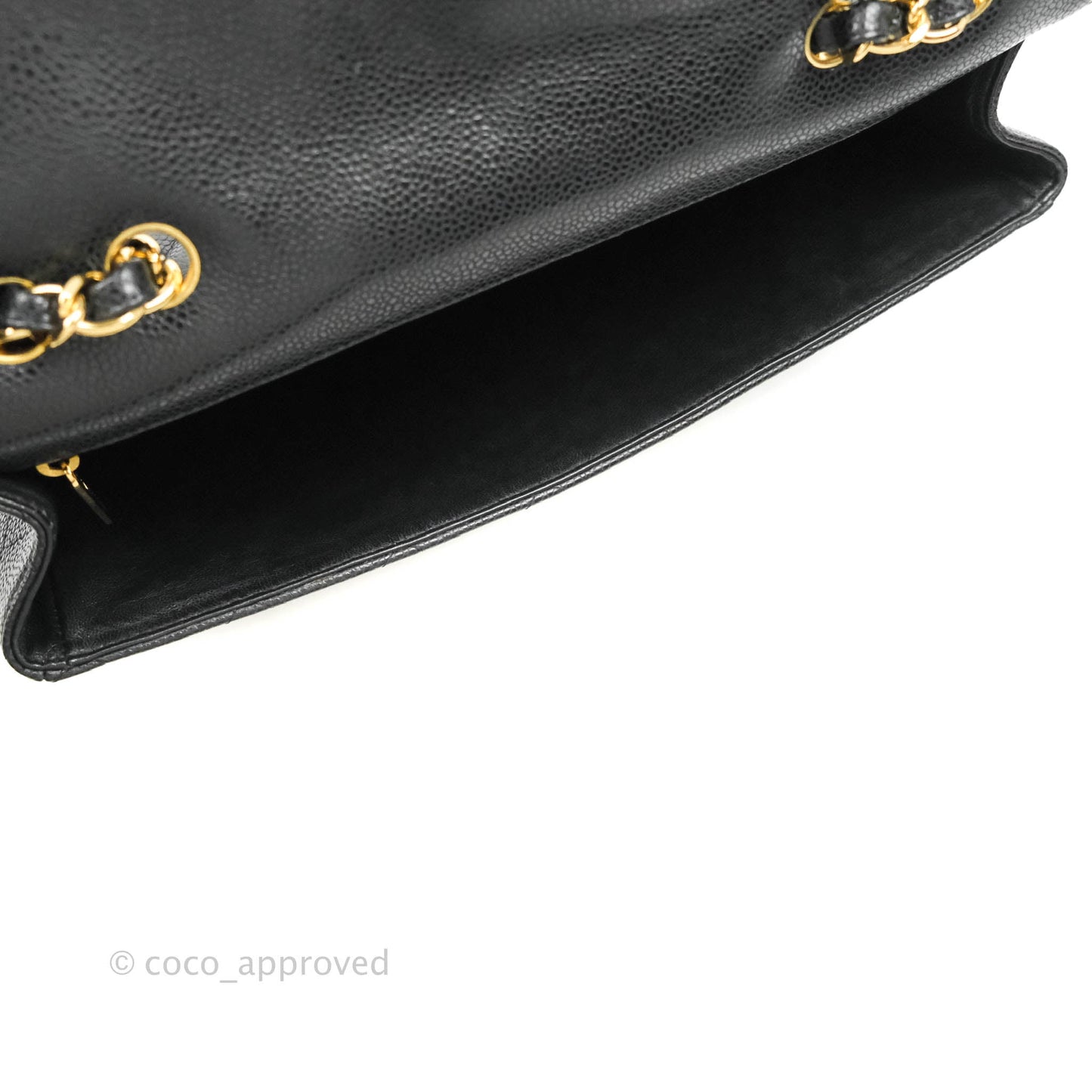 Chanel Jumbo Single Flap Black Caviar Gold Hardware