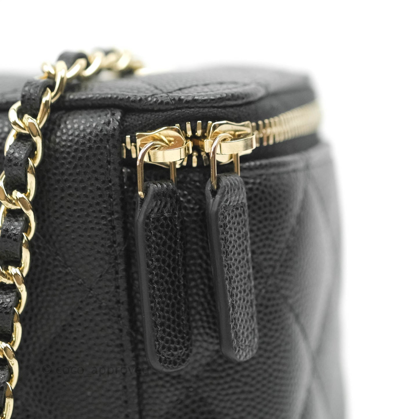 Chanel Vanity with Classic Chain Black Caviar Gold Hardware