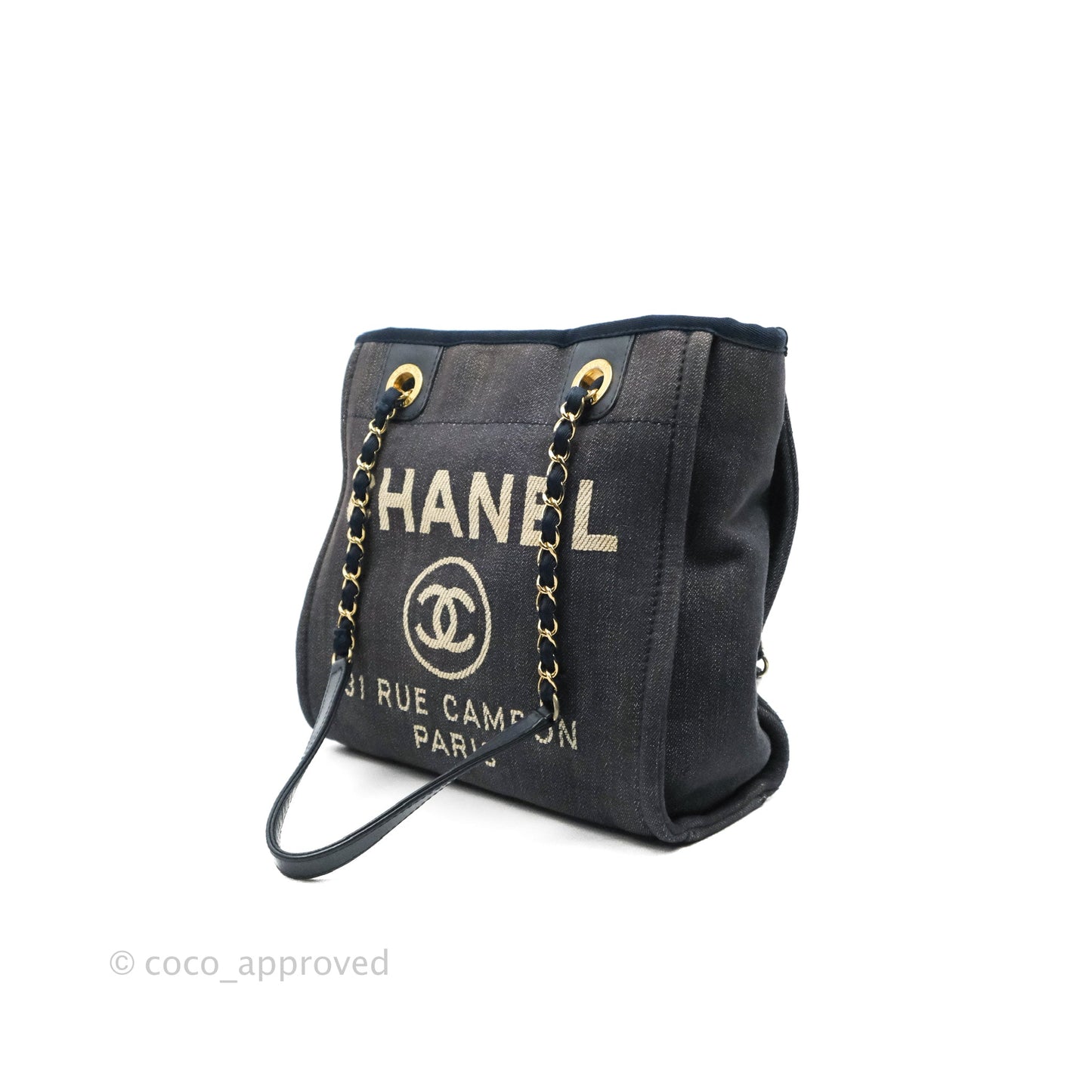 Chanel Mini Deauville Denim Gold Hardware Tote