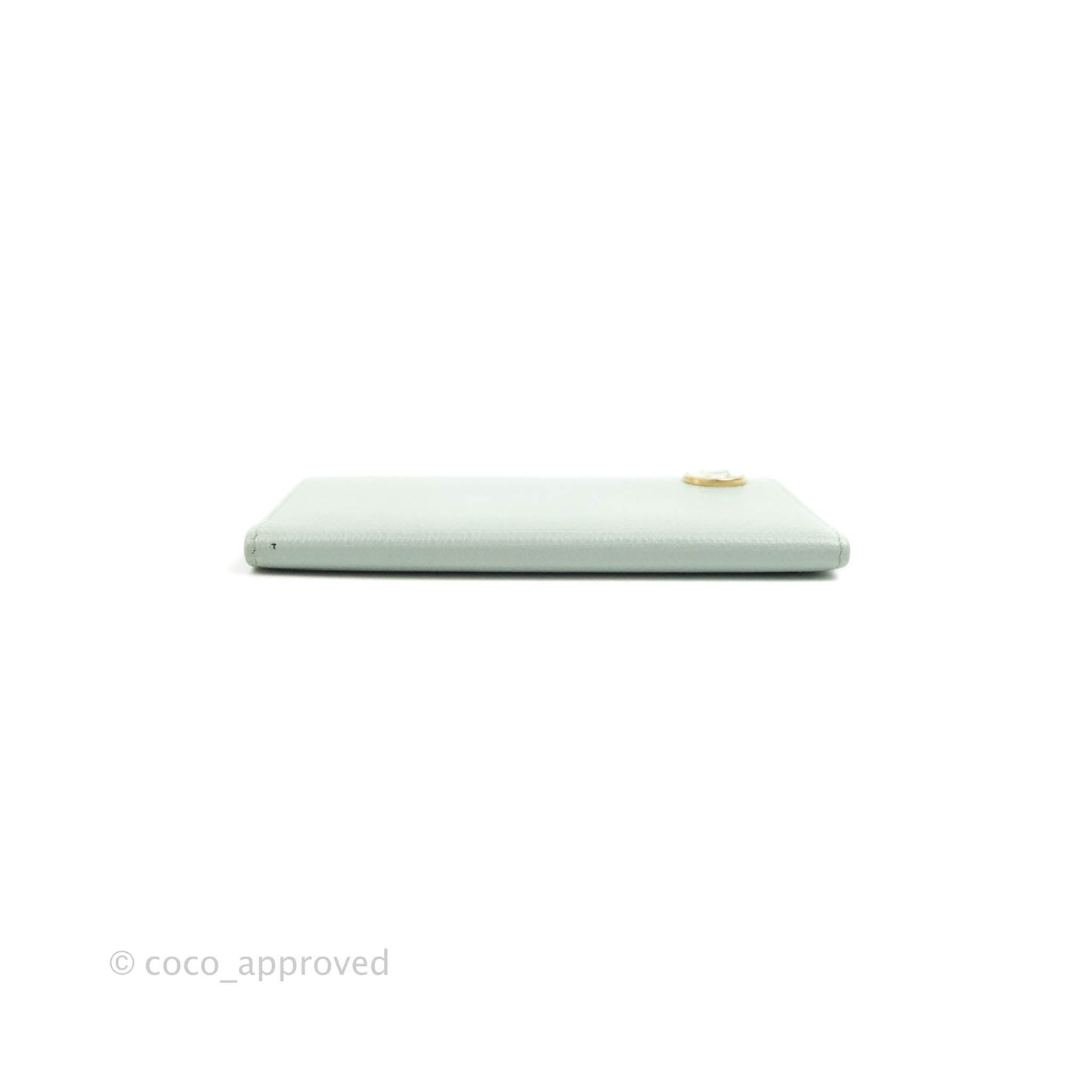 Chanel Card Holder Tiffany Blue Grained Leather