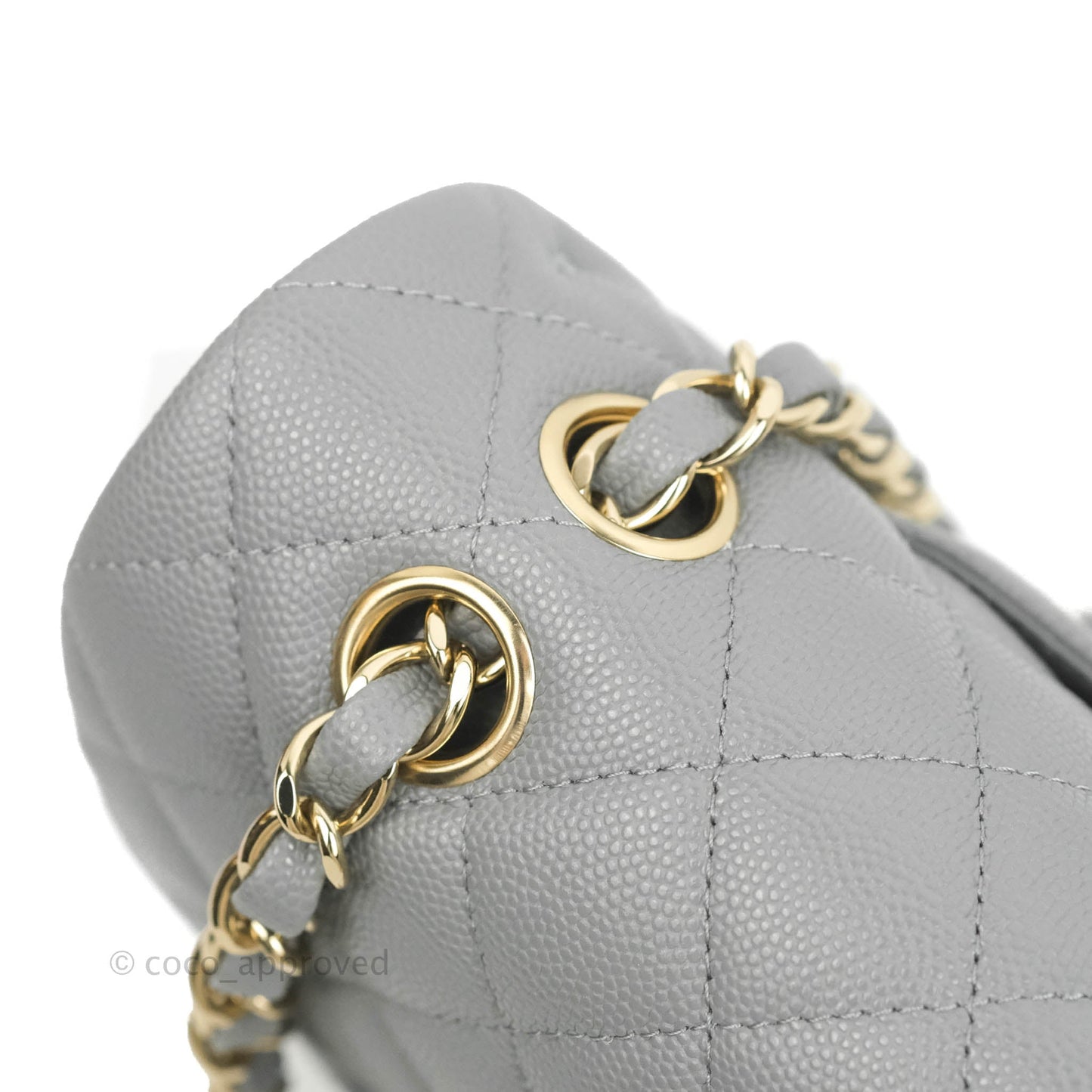 Chanel Classic M/L Medium Flap Quilted Grey Caviar Gold Hardware 20C