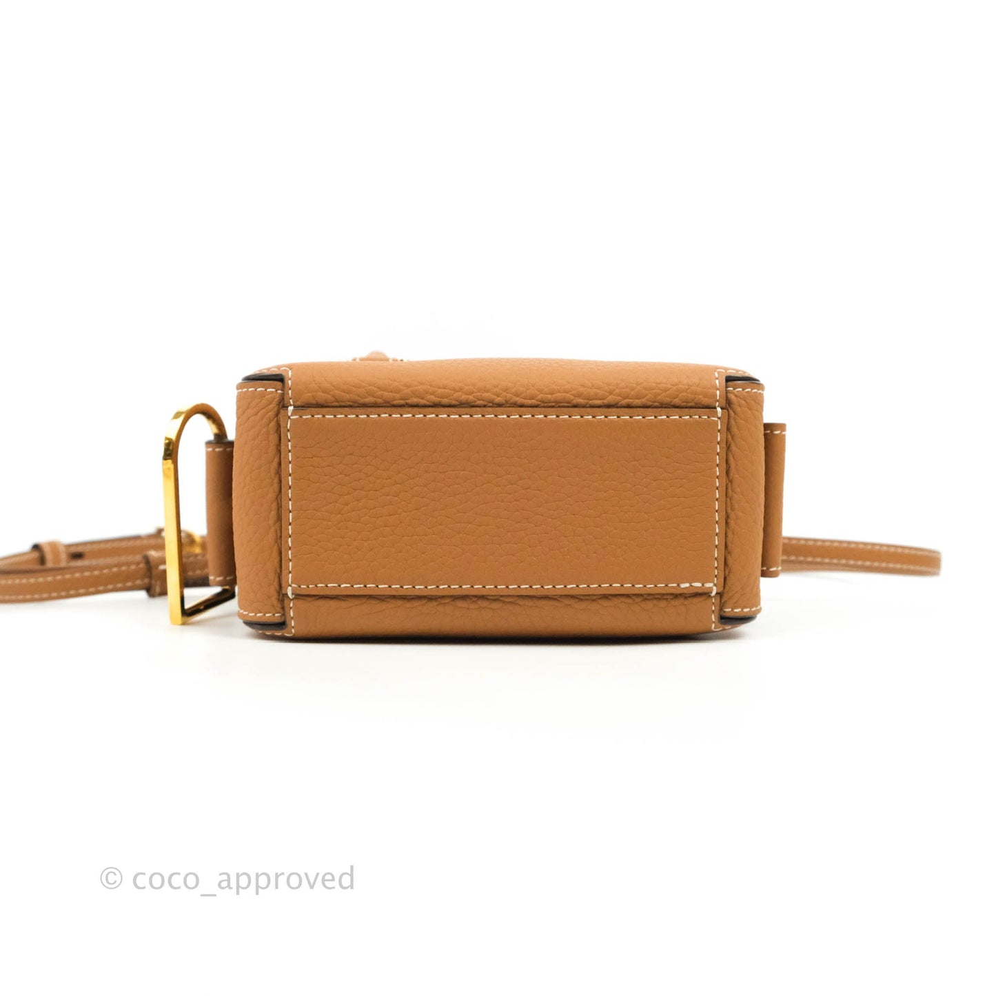 Delvaux Nano Cool Box in Taurillon Soft Grained Calfskin Vegetal Ivory Gold Hardware
