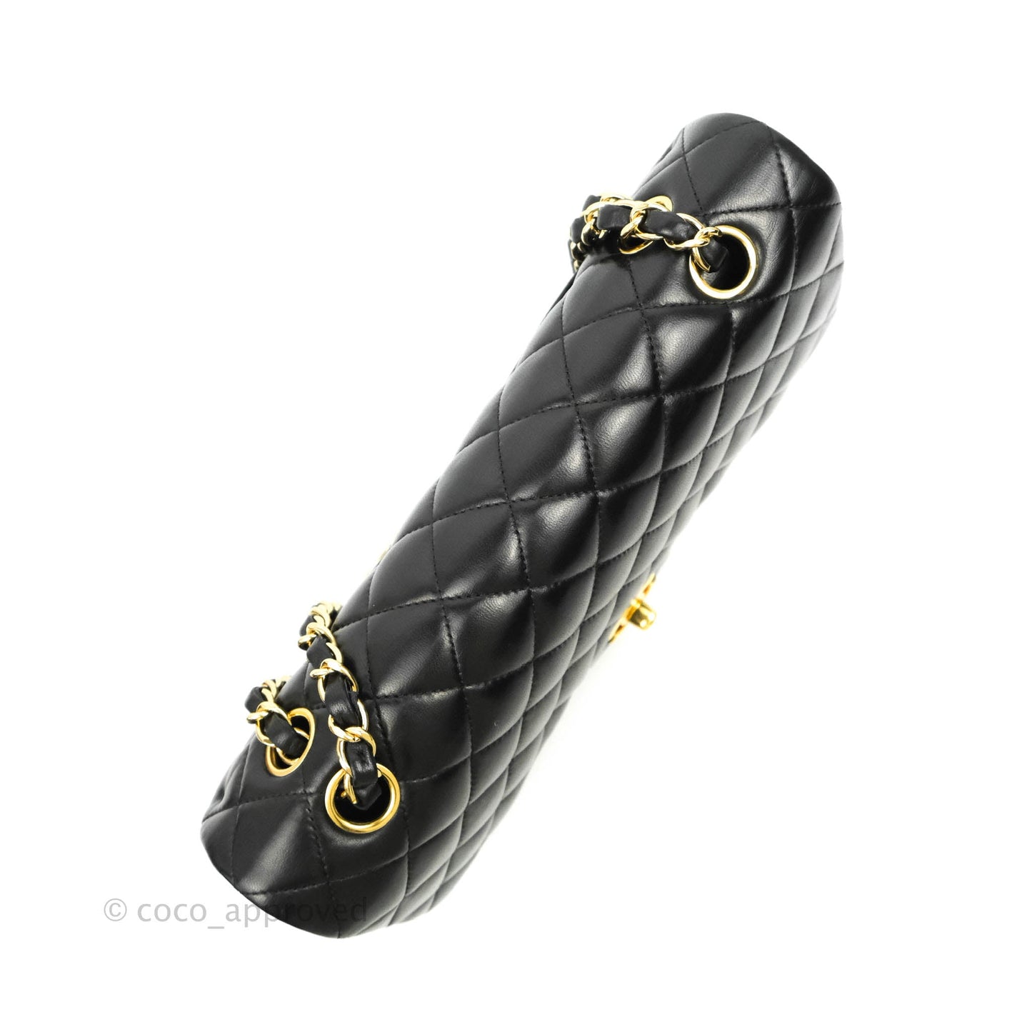 Chanel Classic M/L Flap Bag Black Lambskin Gold Hardware