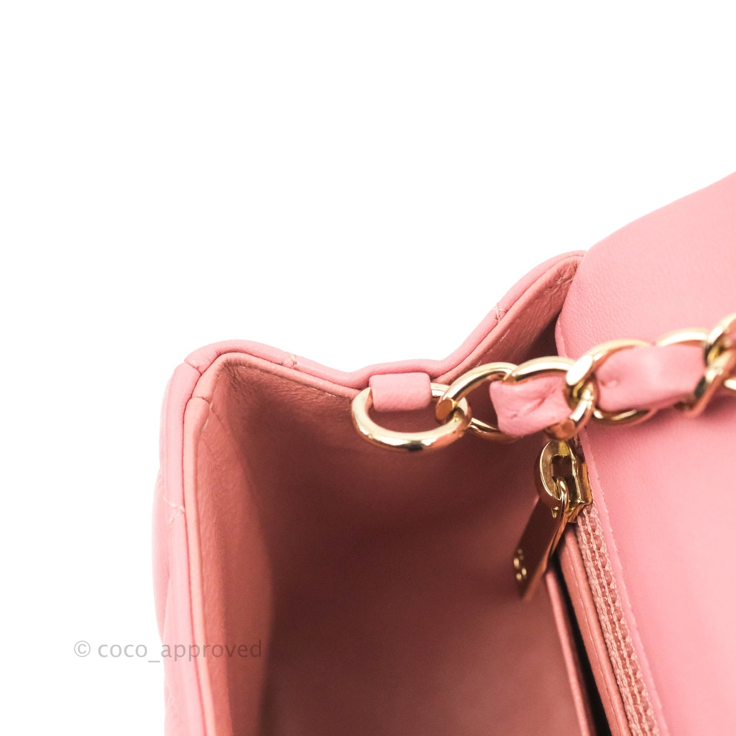 Chanel Quilted Mini Rectangular Flap Pink Lambskin Gold Hardware