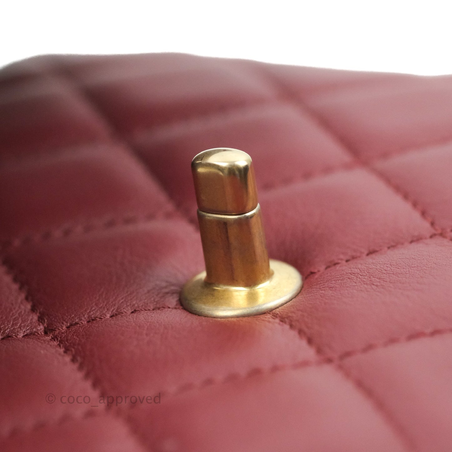 Chanel Flap Bag Dark Red Calfskin Aged Gold Hardware