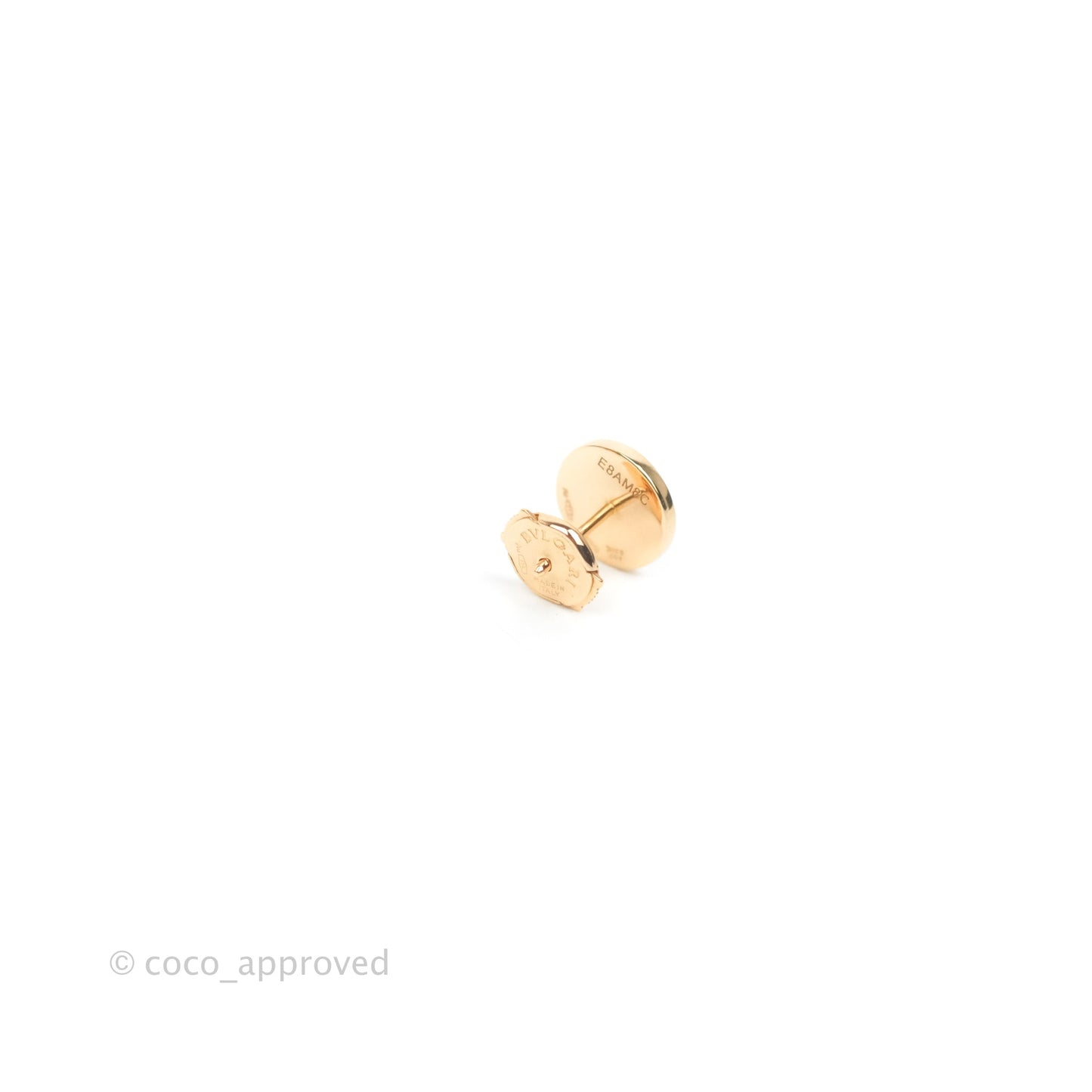 Bvlgaril Bulgari-Bulgari 18K Rose Gold Mother of Pearl Round Earrings