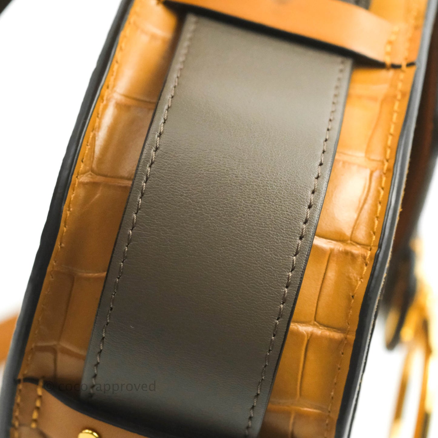 Chloe Small Croc-Embossed Tess Brown Bag
