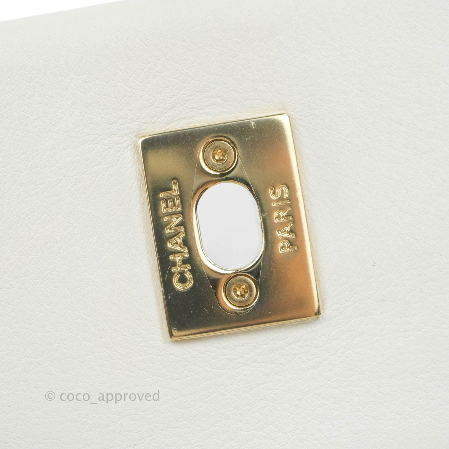 Chanel Flap Bag White Calfskin Gold Hardware 19S