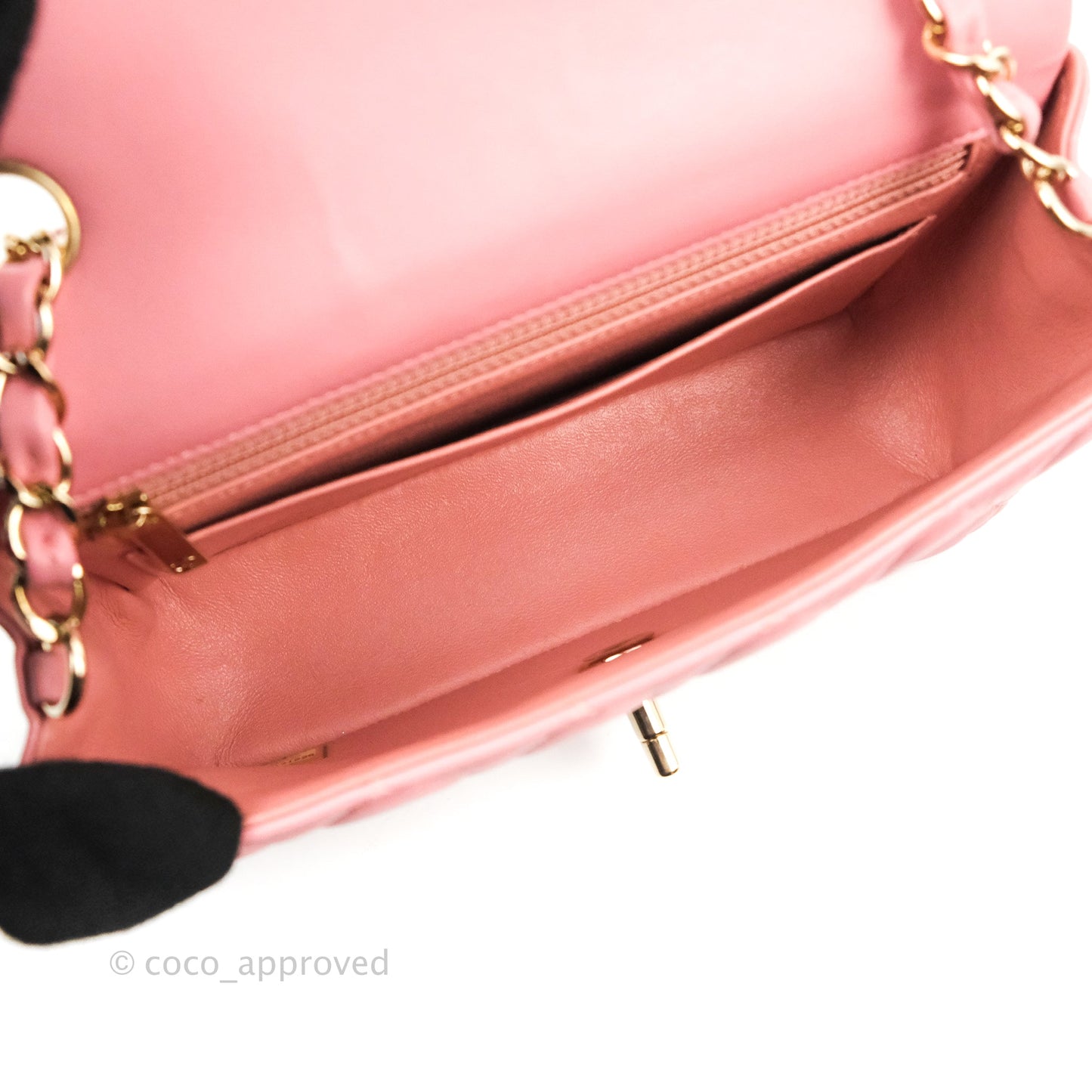 Chanel Quilted Mini Rectangular Flap Pink Lambskin Gold Hardware