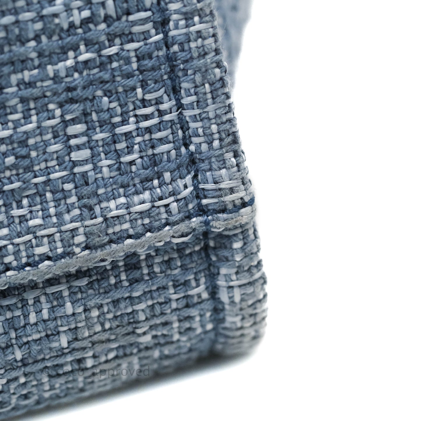 Chanel Large Deauville Blue Canvas Silver Hardware