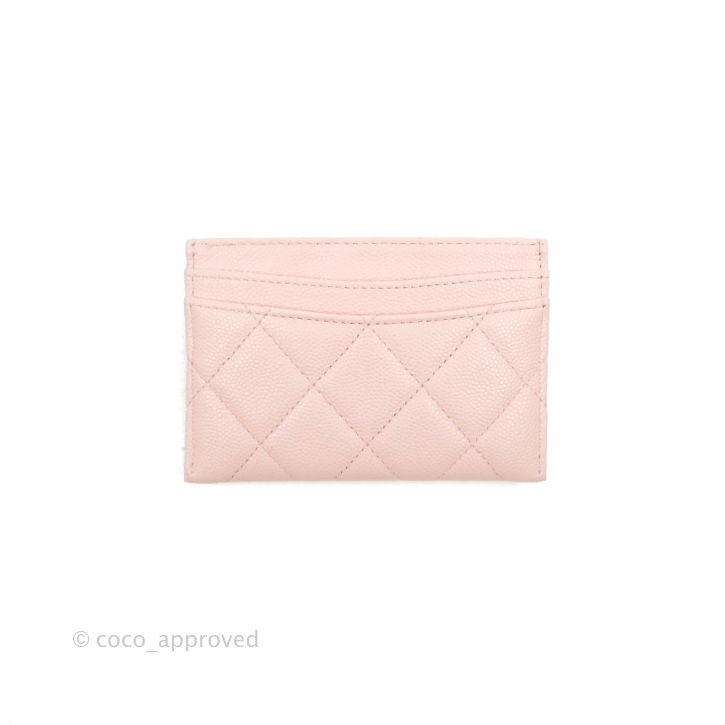 Chanel Classic Flat Card Holder Light Pink Caviar Gold Hardware