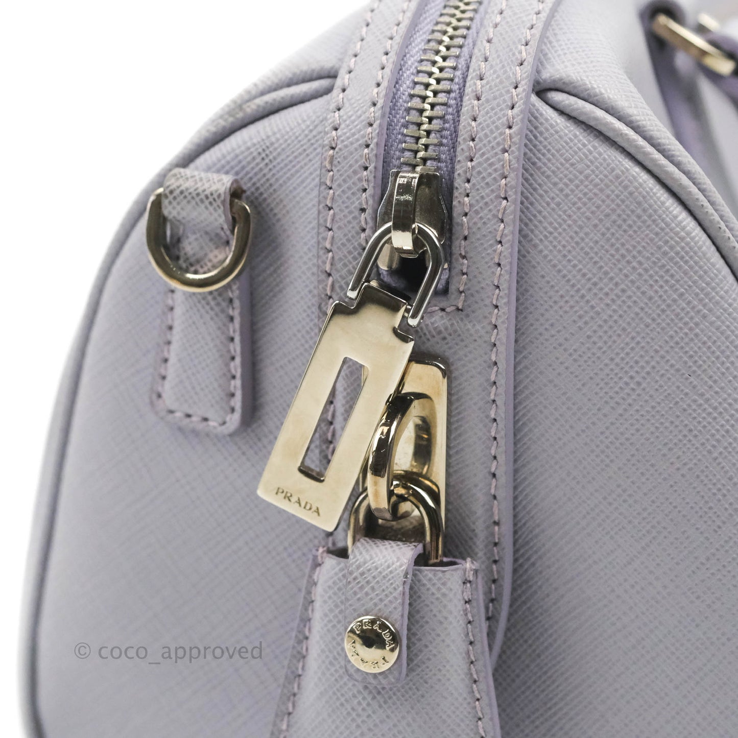 Prada Lilac Lux Convertible Boston Saffiano Leather Mini