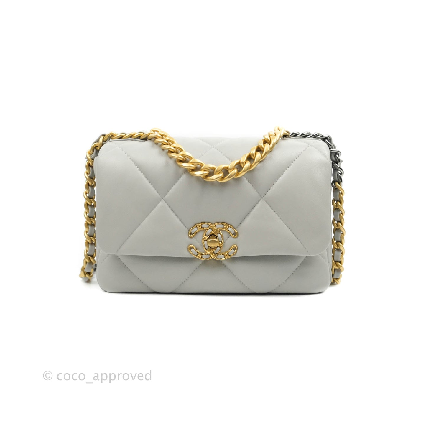 Chanel 19 Small Grey Mixed Hardware 21A
