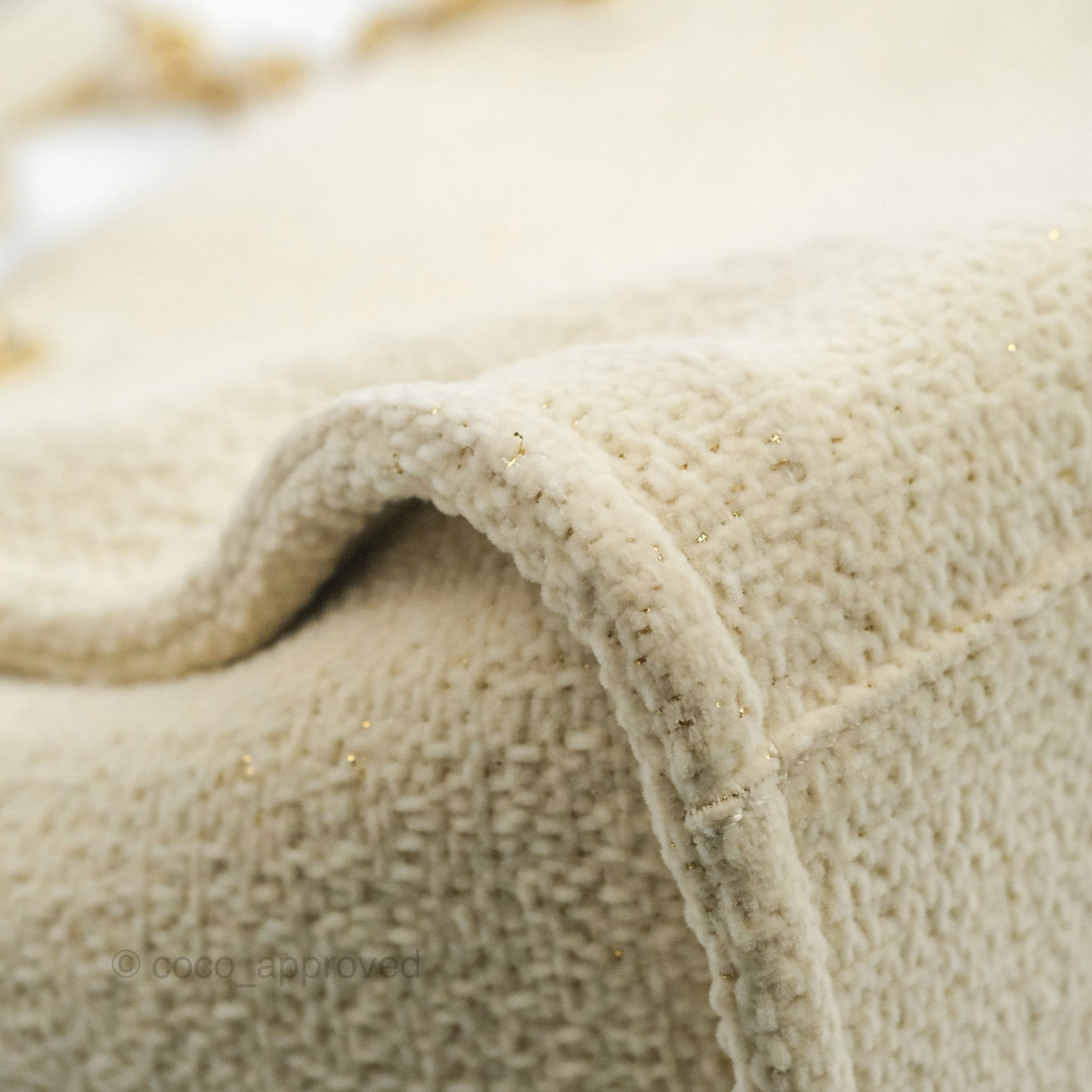 Chanel Medium Deauville Tote Ivory Lurex Boucle 19A