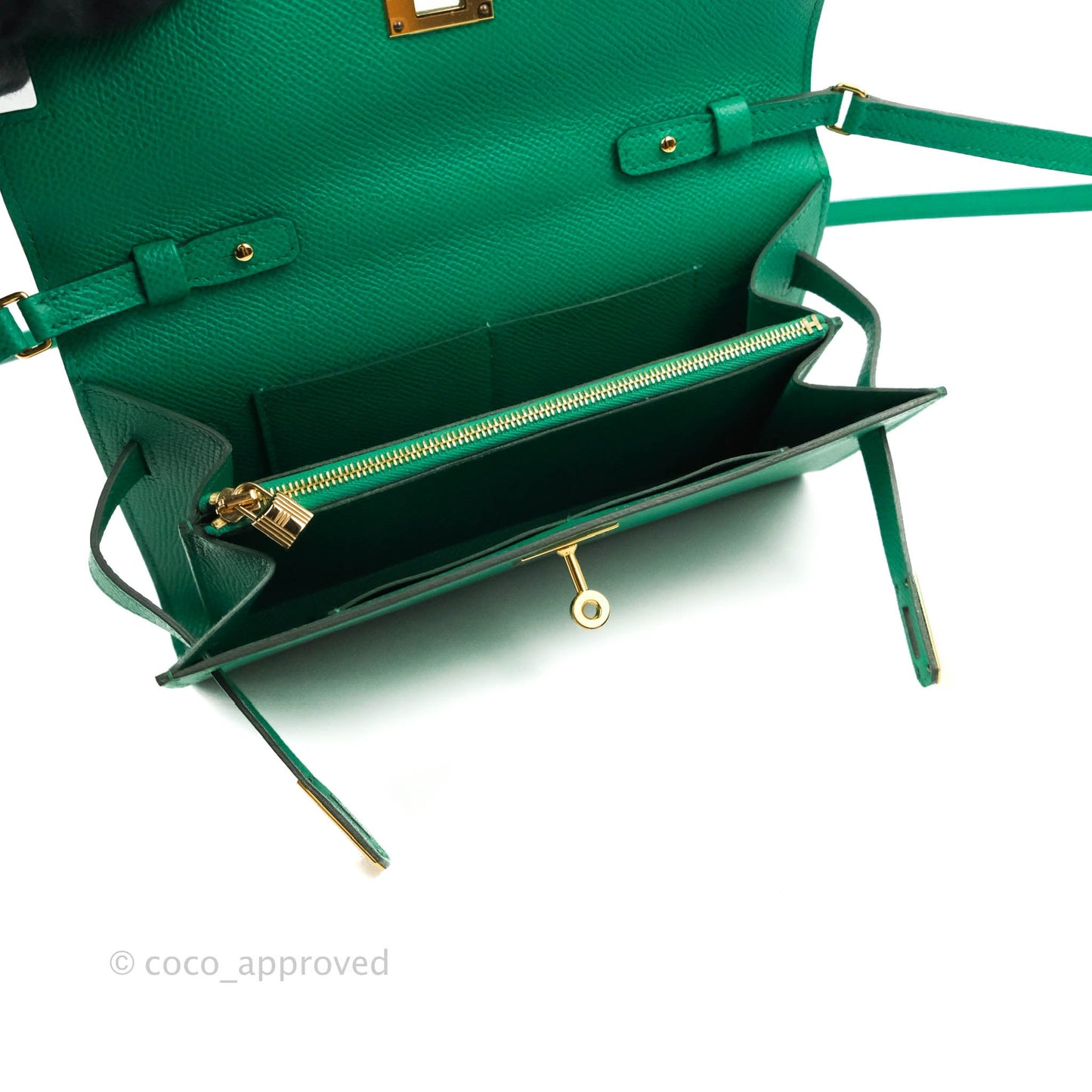 Hermès Kelly To Go Wallet Veau Epsom 06 Vert Jade Gold Hardware