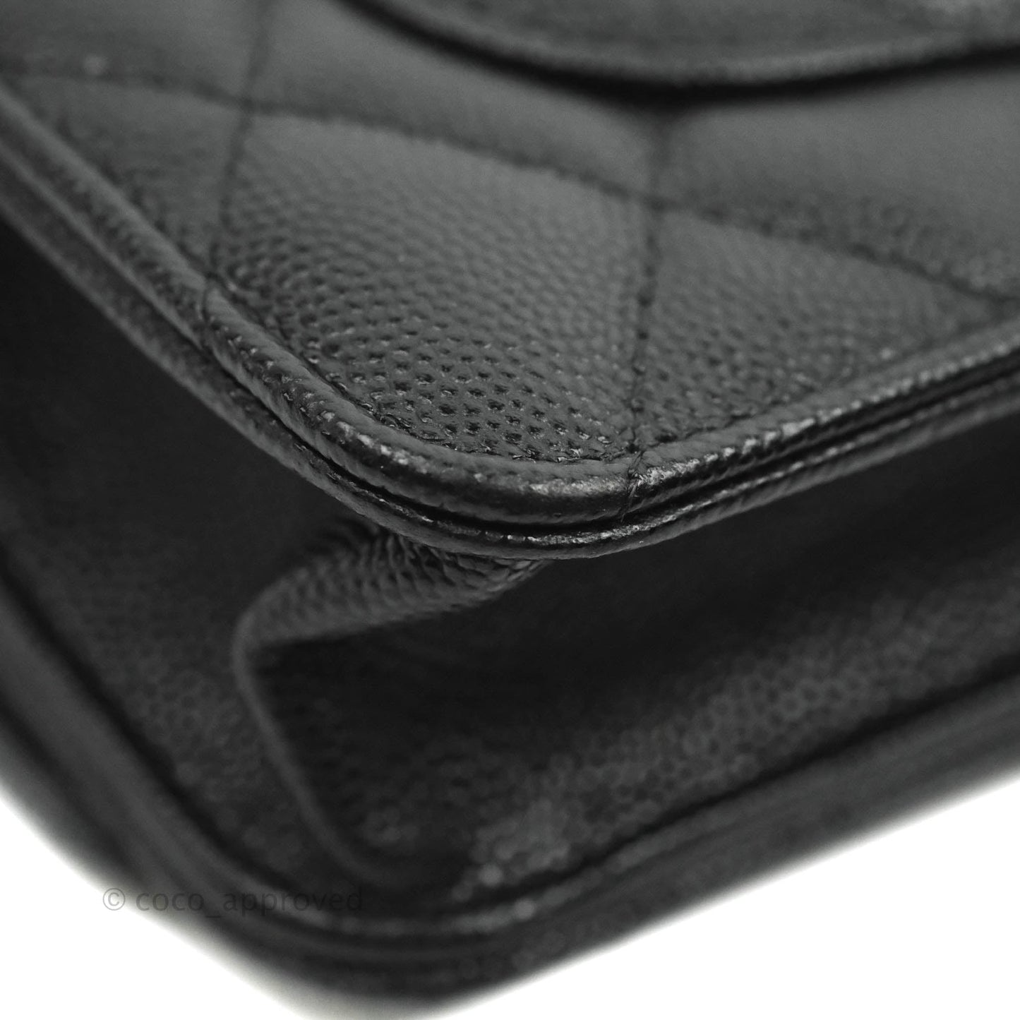 Chanel Quilted WOC Black Caviar Gold Hardware With Charms