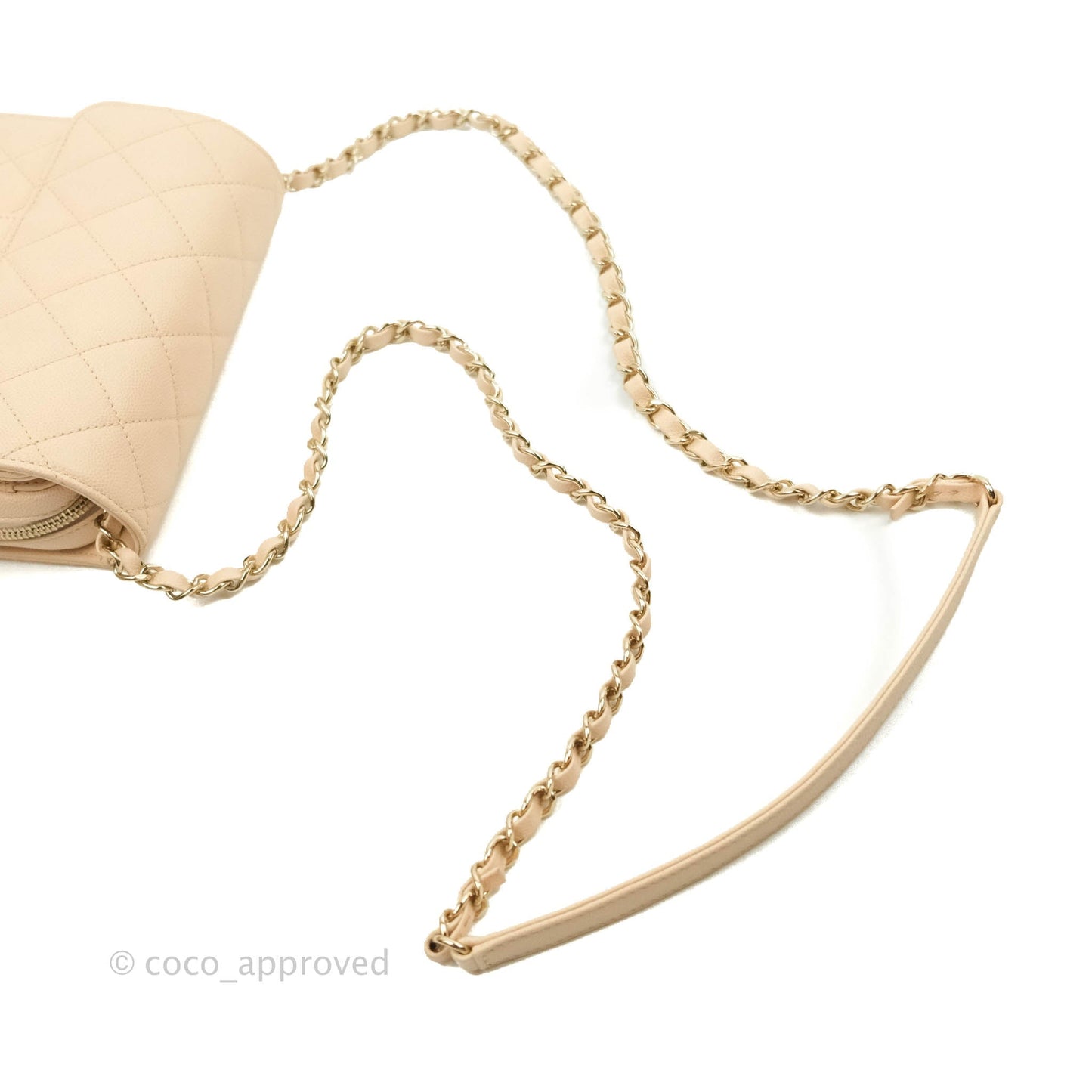 Chanel Quilted Small Like The Wallet Flap Light Beige Caviar Light Gold Hardware 22C