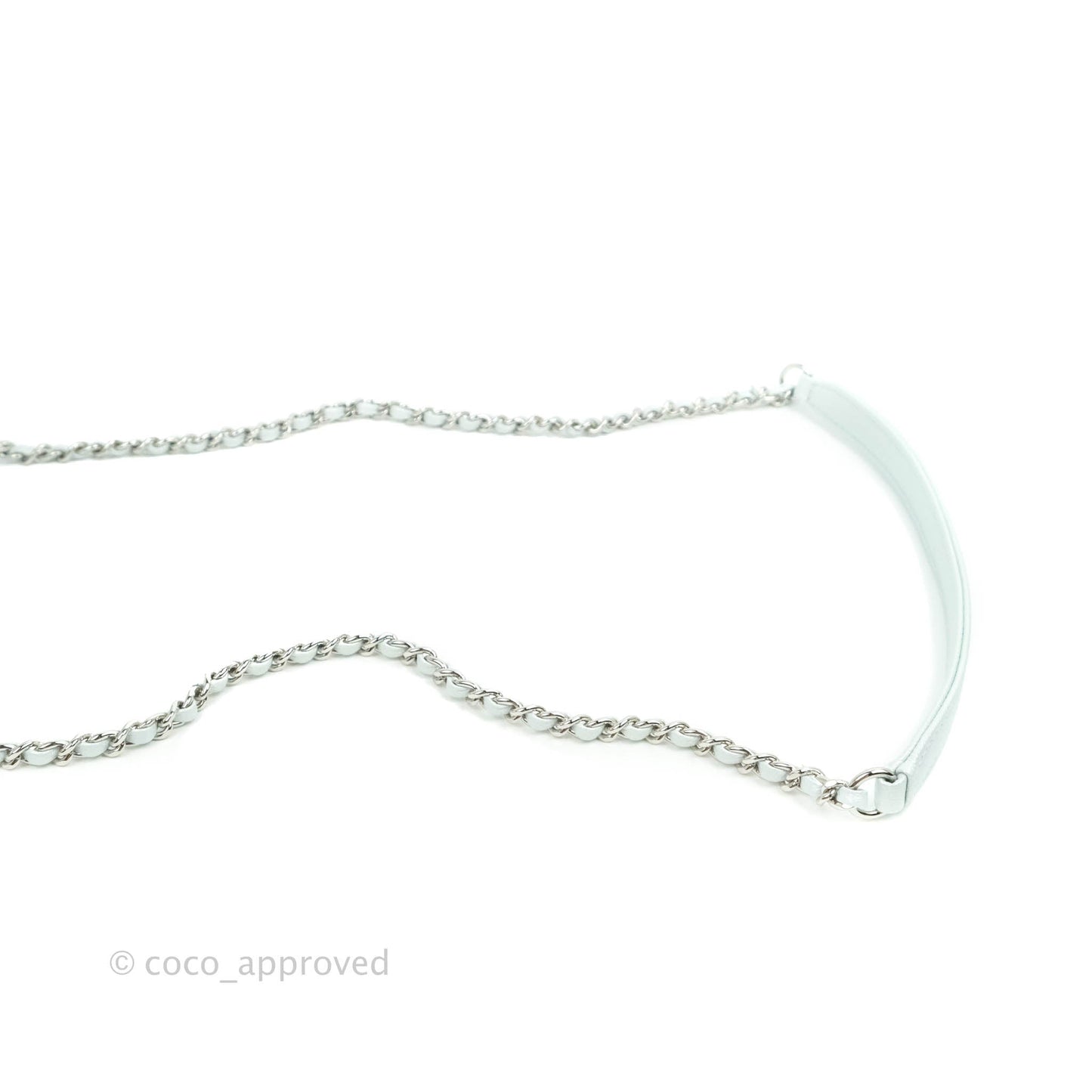 Chanel Mini Coco Handle Quilted Iridescent Light Blue Caviar Rainbow Hardware