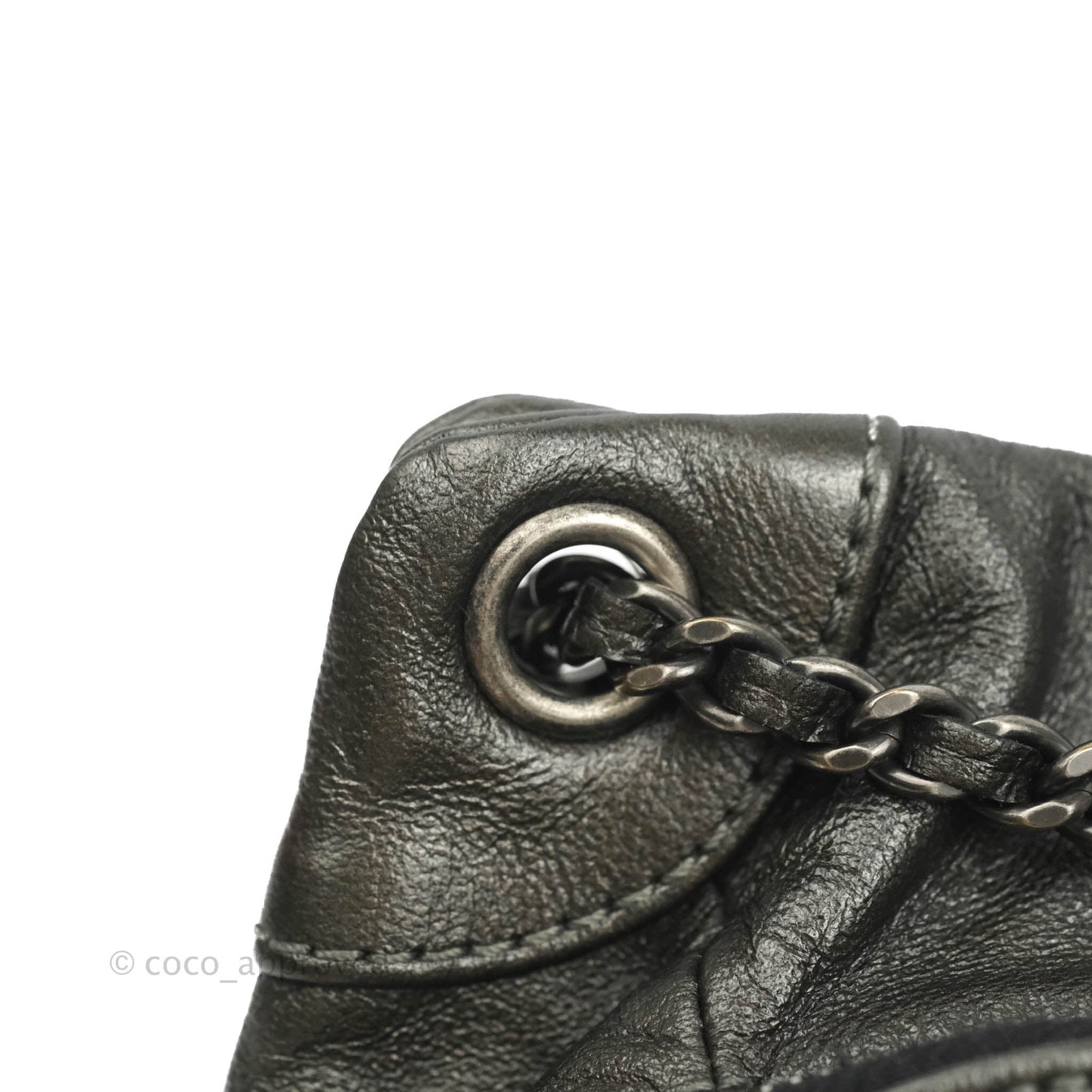 Chanel Chain Backpack Metallic Grey Lambskin Ruthenium Hardware