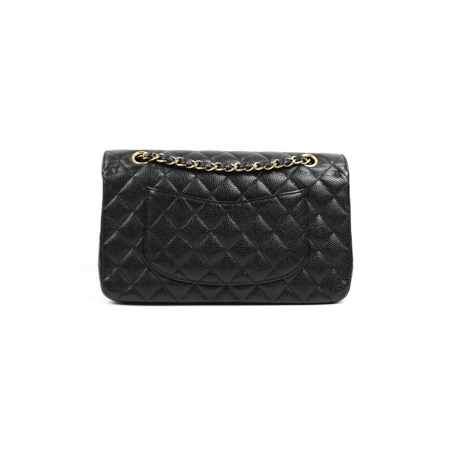 Chanel Classic Medium M/L Flap Black Caviar 24K Gold Hardware