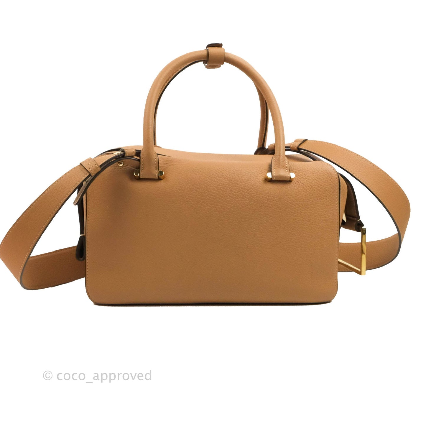 Delvaux Cool Box MM in Taurillon Soft Grained Calfskin Vegetal Ivory Gold Hardware