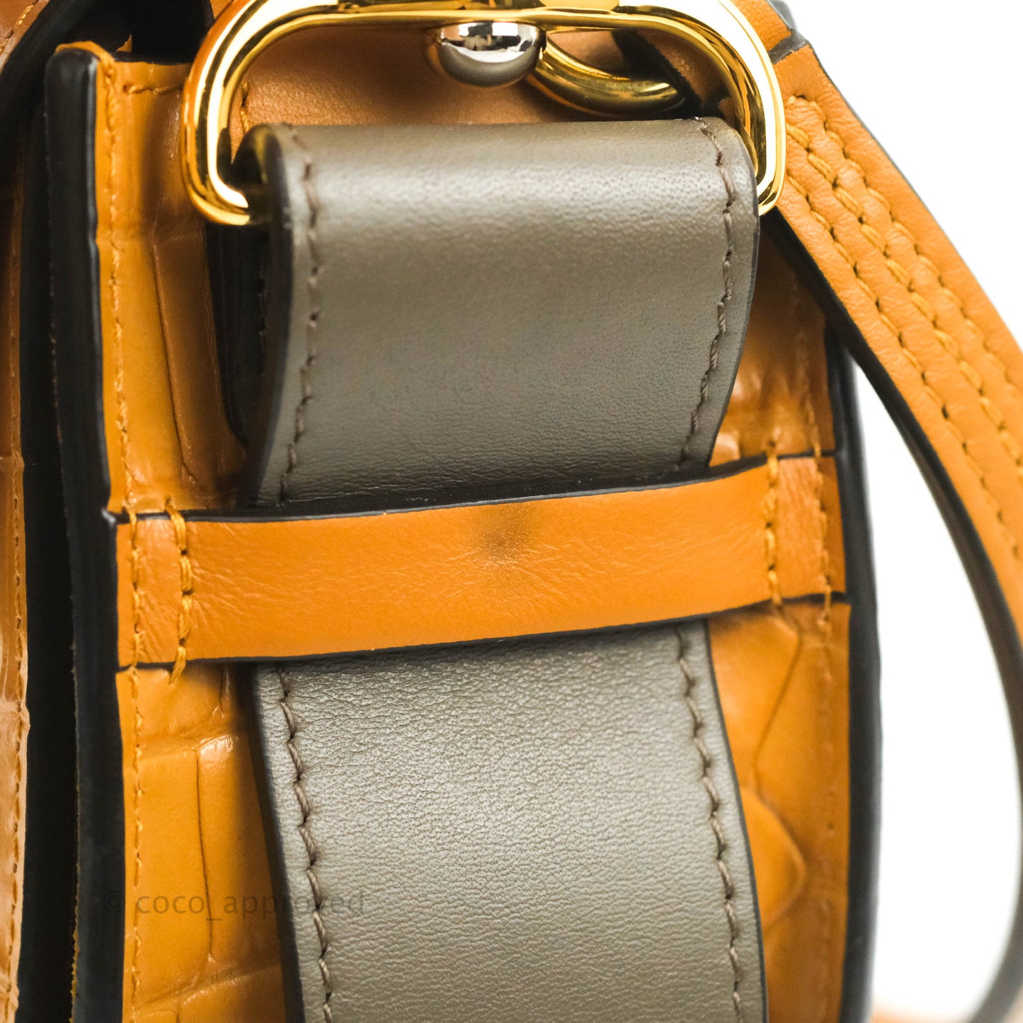 Chloe Small Croc-Embossed Tess Brown Bag