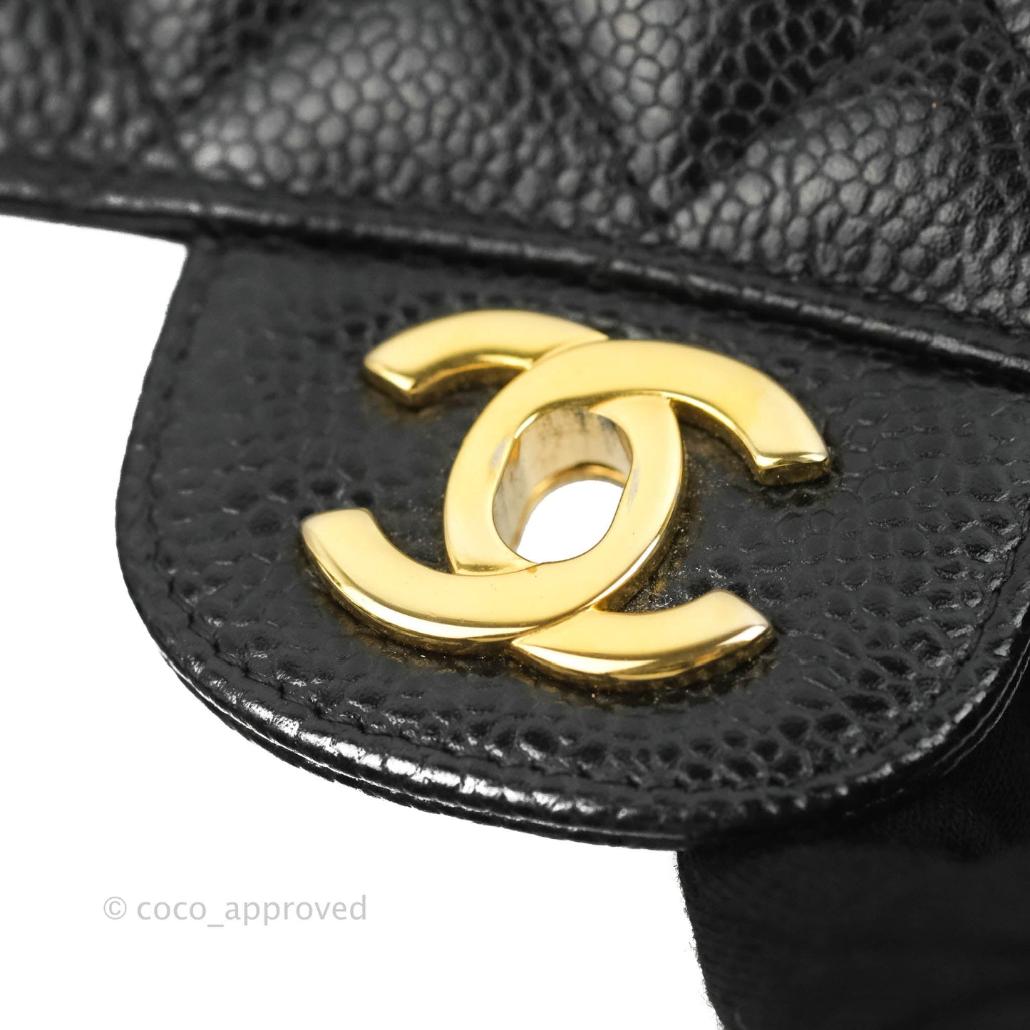 Chanel Classic M/L Medium Double Flap Black Caviar Gold Hardware
