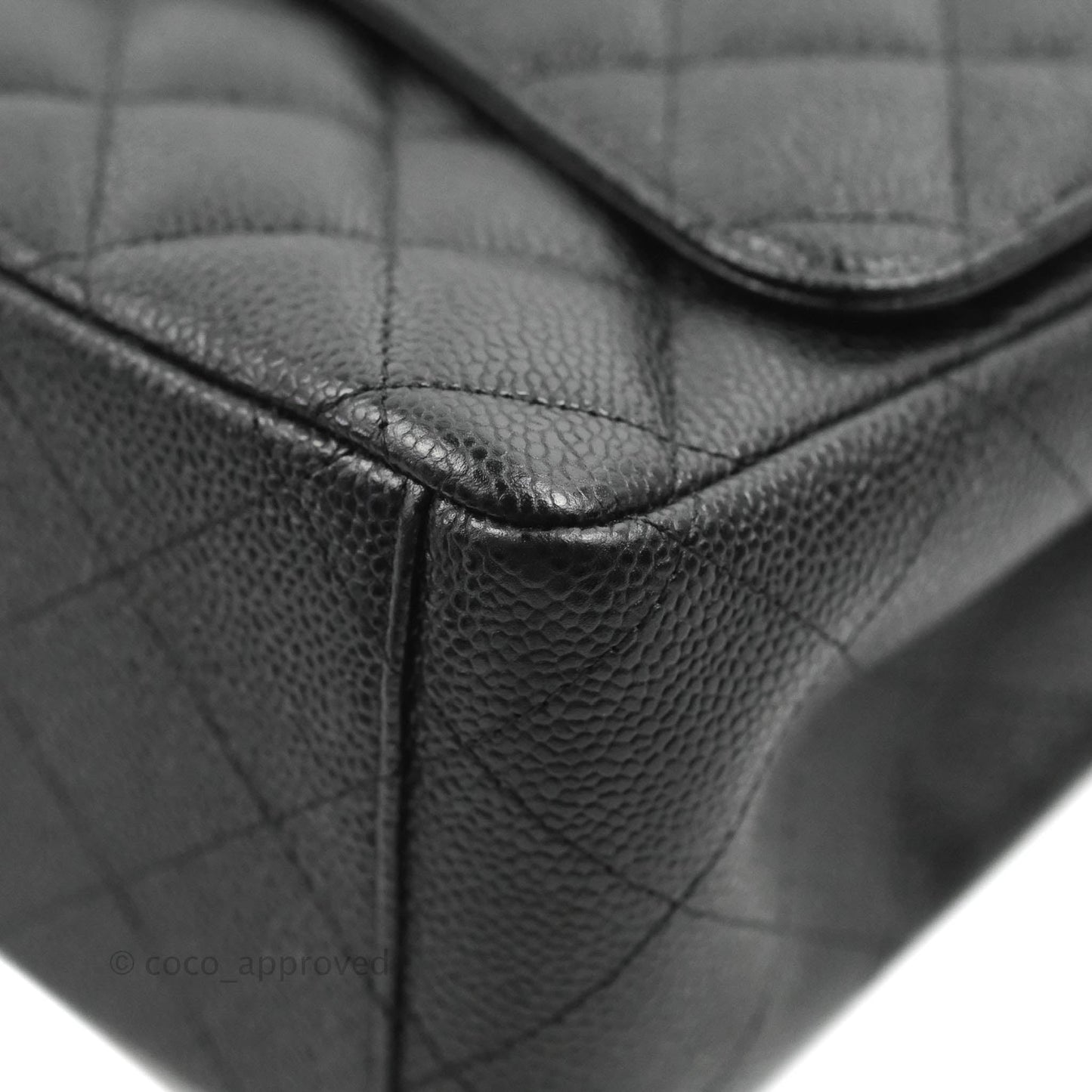 Chanel Quilted Maxi Double Flap Black Caviar Silver Hardware