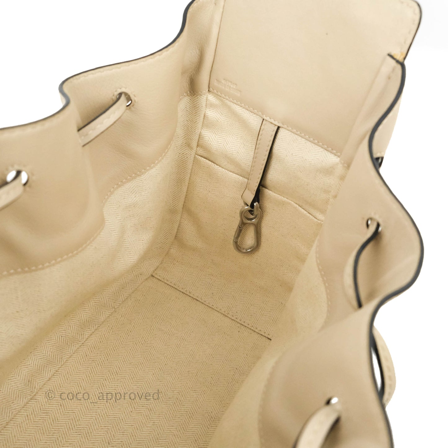 Loewe Mini Hammock Drawstring in Classic Beige Calfskin