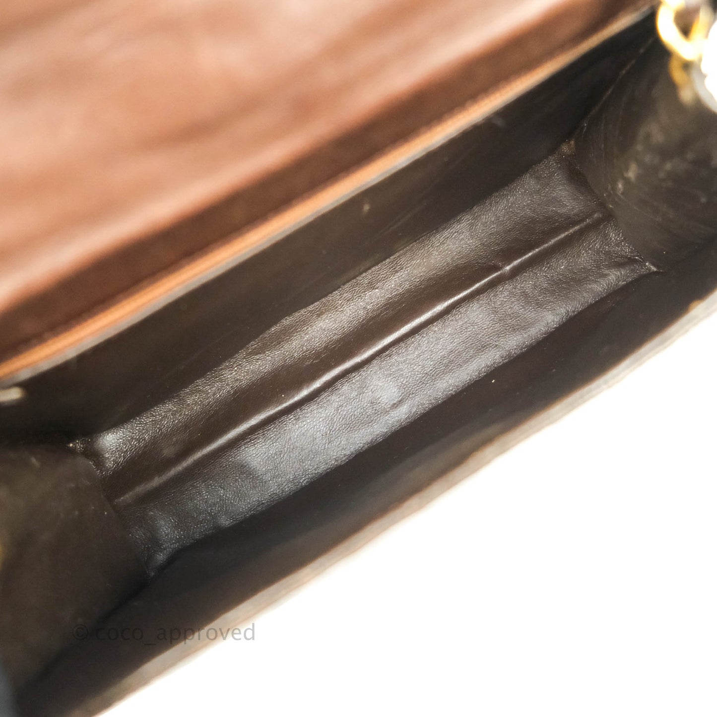 Chanel Vintage Brown Crocodile Leather Shoulder Bag Gold Hardware