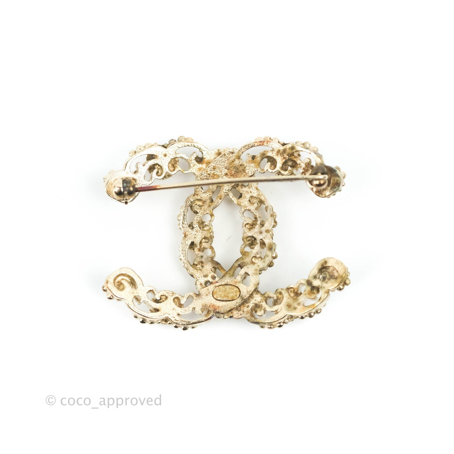 Chanel Rainbow Resin Brooch Silver Tone 14K