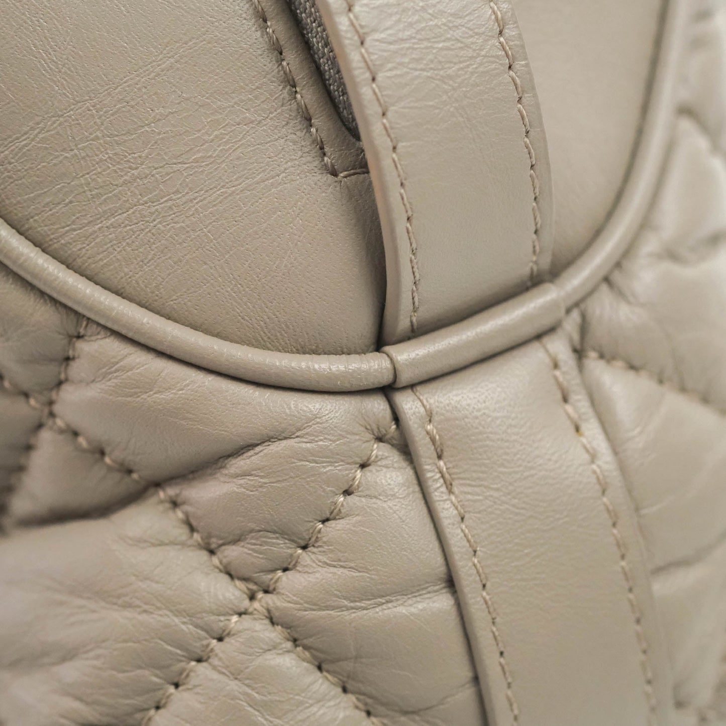 Chanel Quilted Small Coco Handle Bowling Bag Grey Aged Calfskin Ruthenium Hardware