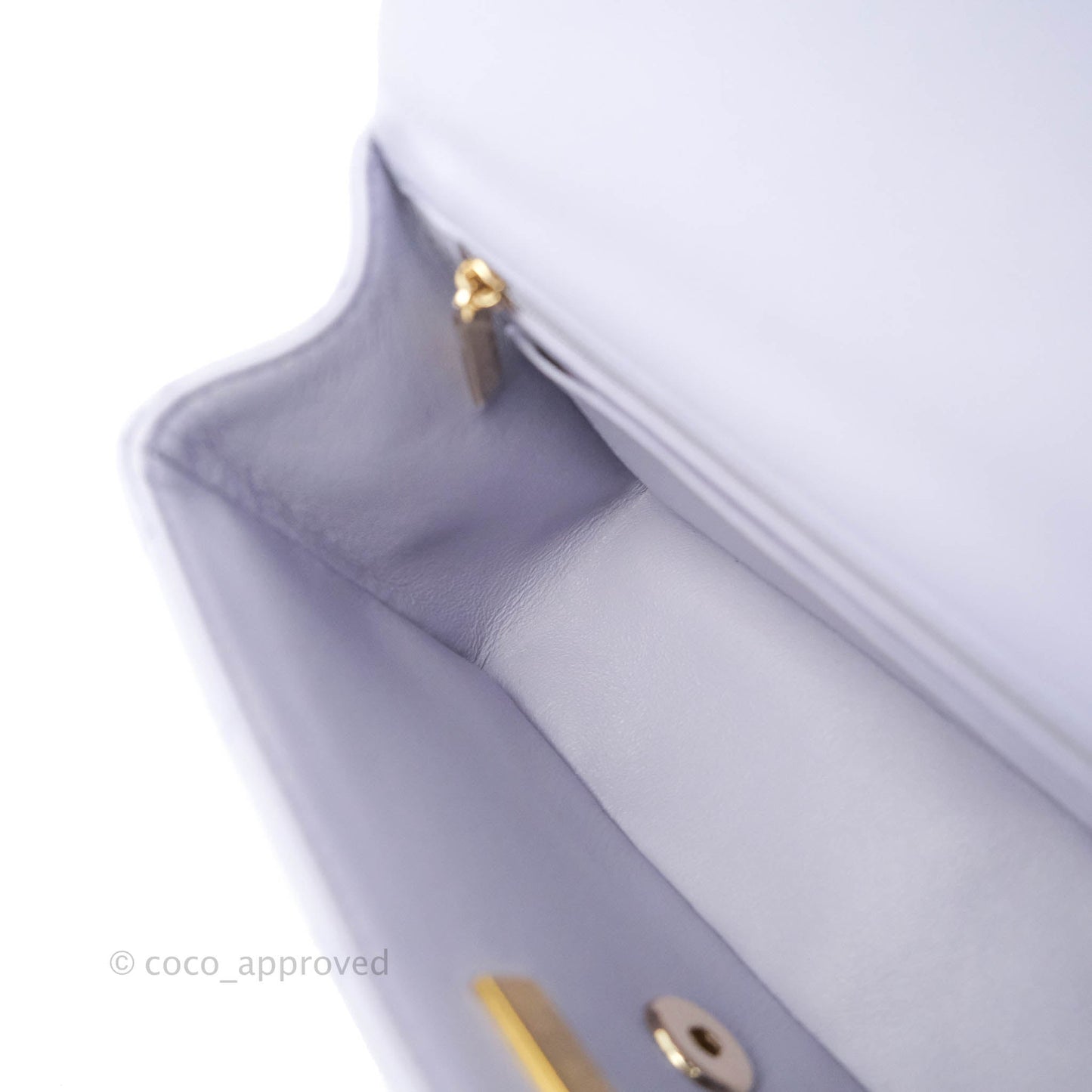Chanel Top Handle Mini Rectangular Flap Bag Lilac Lambskin Gold Hardware