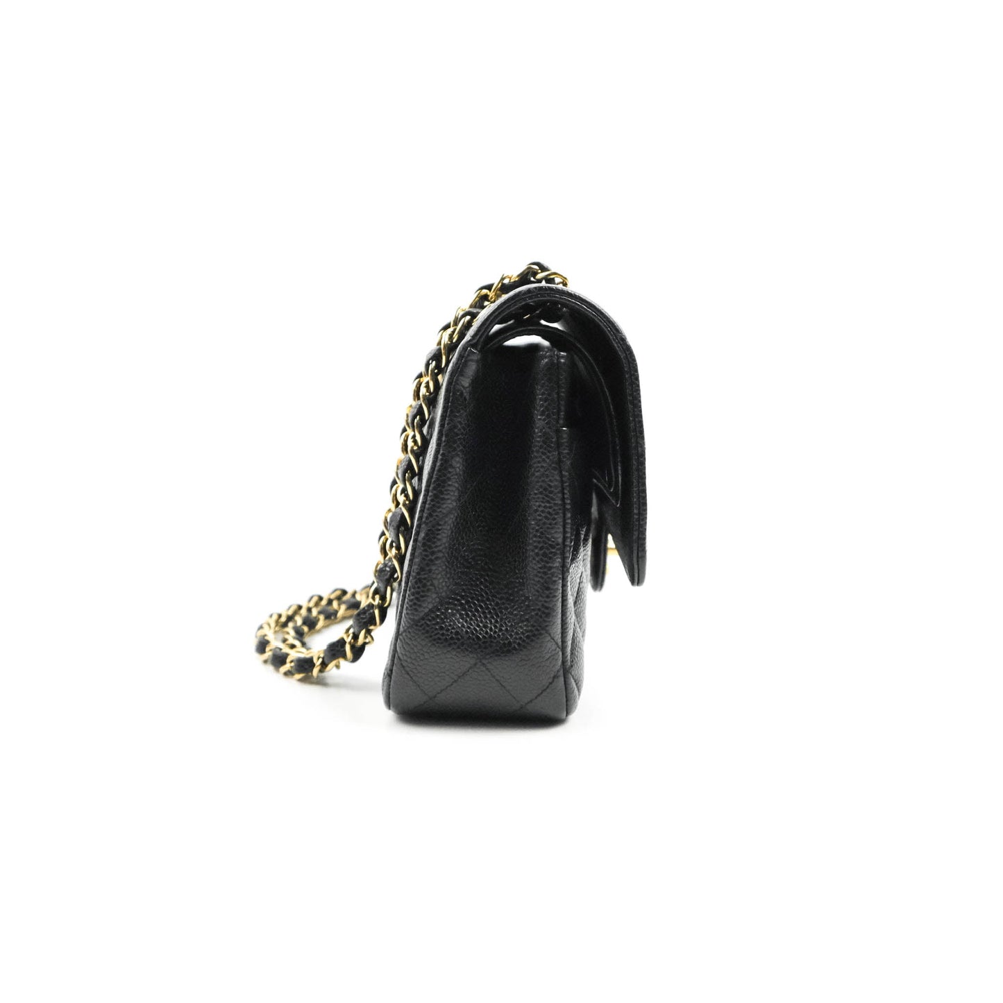 Chanel Classic Medium M/L Flap Black Caviar 24K Gold Hardware