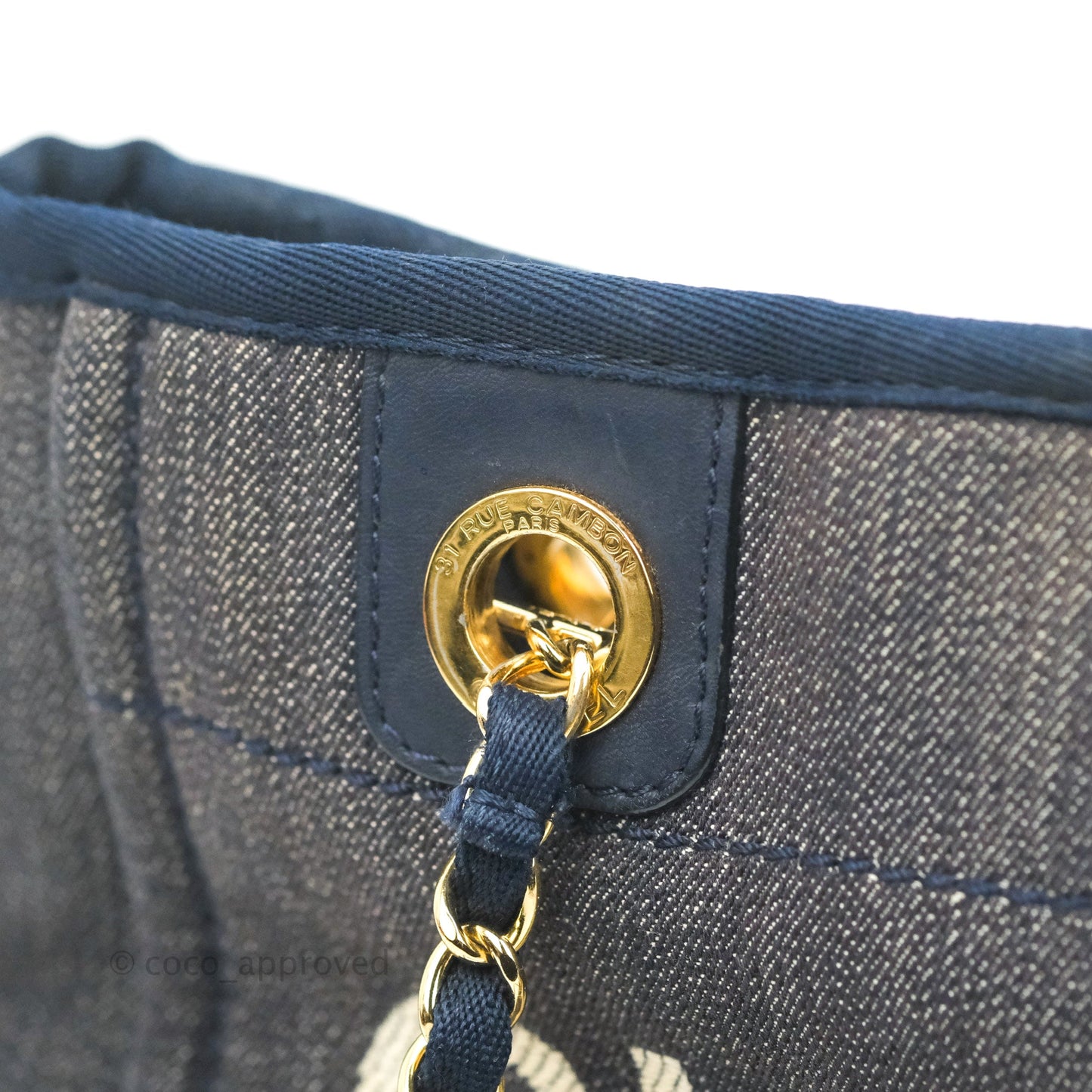 Chanel Mini Deauville Denim Gold Hardware Tote