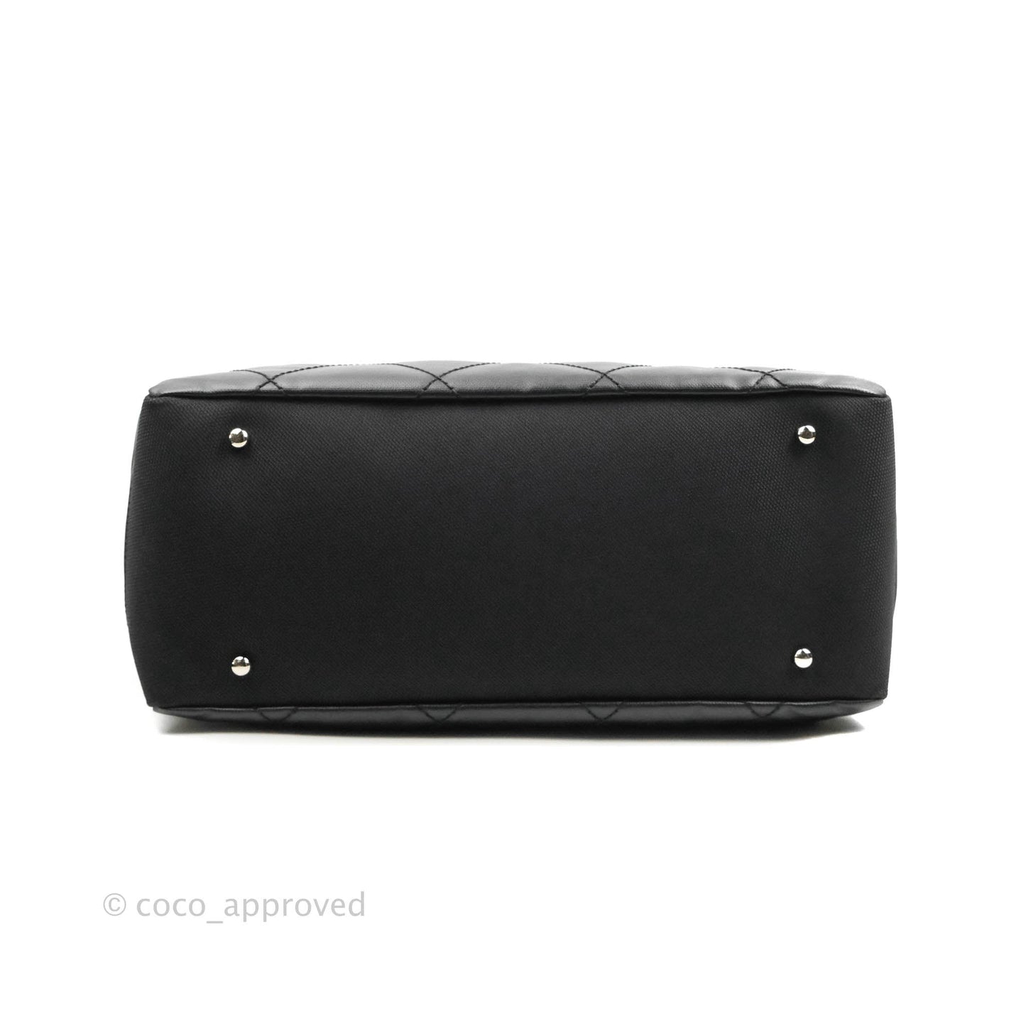 Chanel Quilted Large Paris Biarritz Tote Black Coated Canvas