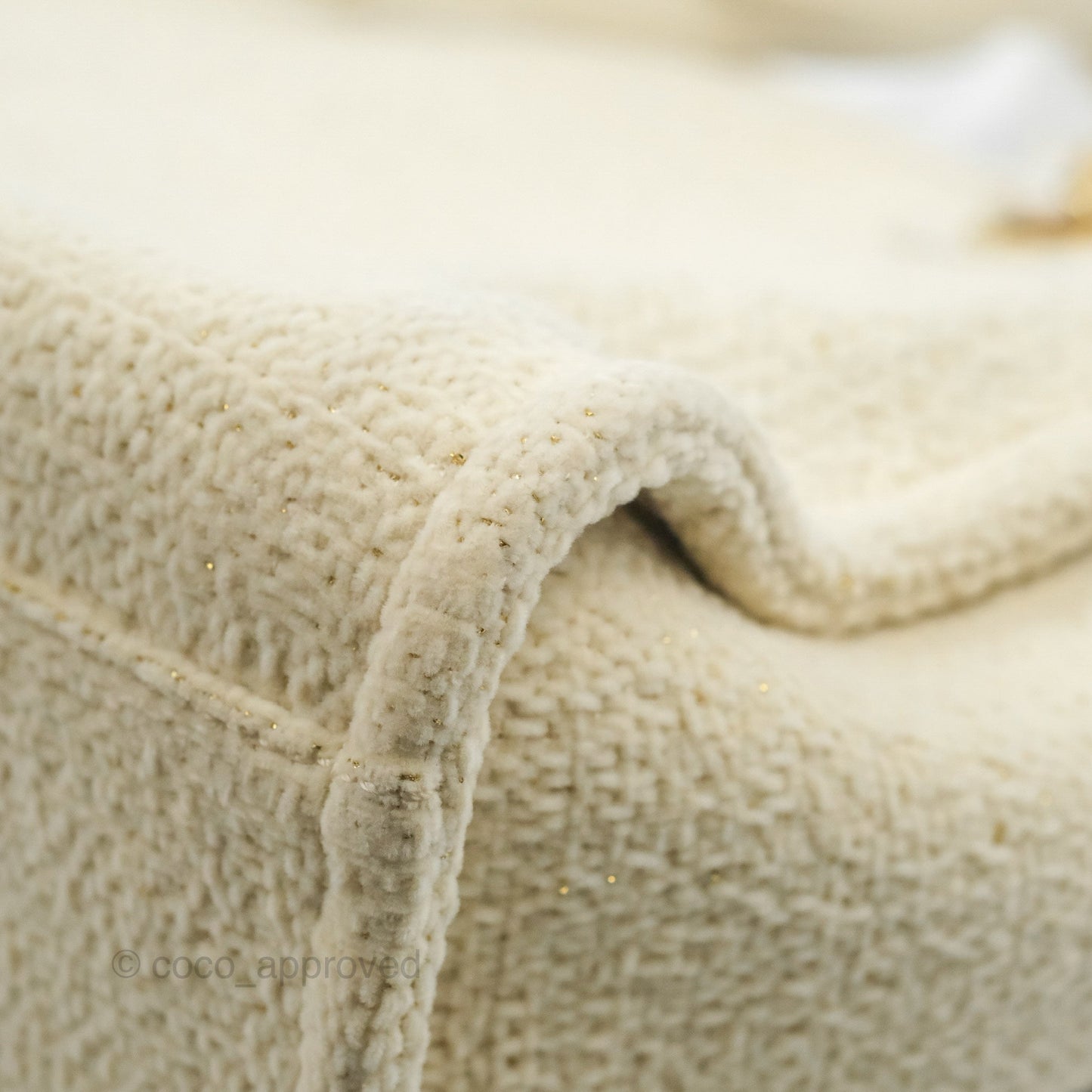 Chanel Medium Deauville Tote Ivory Lurex Boucle 19A