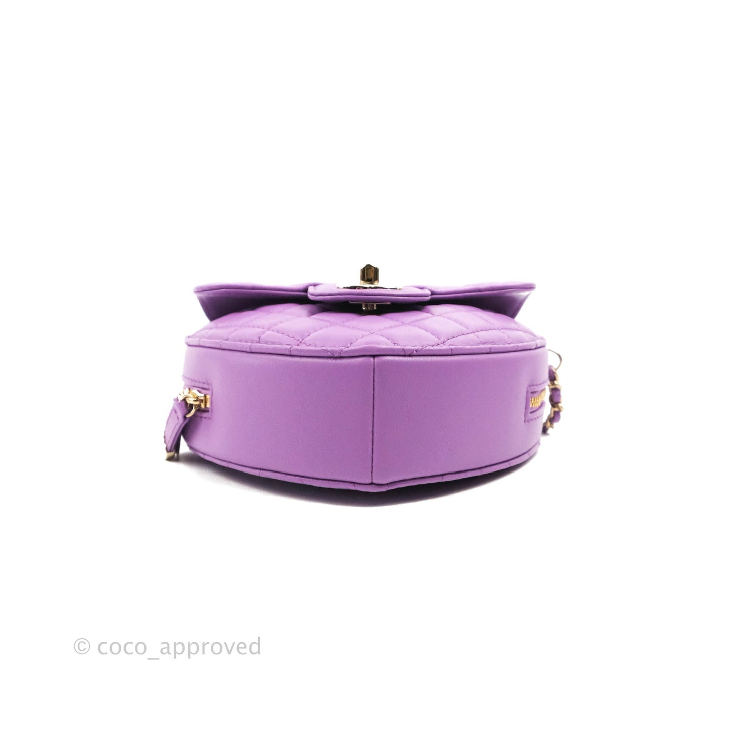 Chanel Large Heart Bag Purple Lambskin Gold Hardware 22S