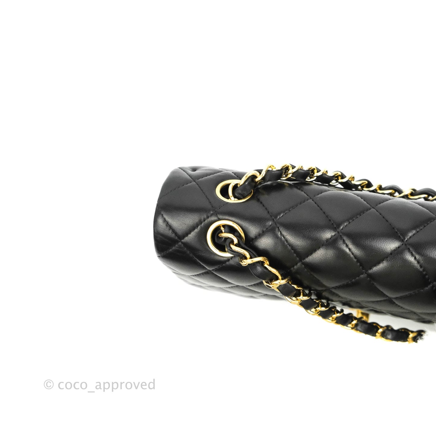 Chanel Classic M/L Flap Bag Black Lambskin Gold Hardware