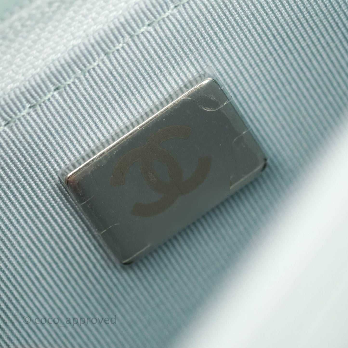 Chanel Quilted Classic Wallet on Chain WOC Light Blue Caviar Silver Hardware