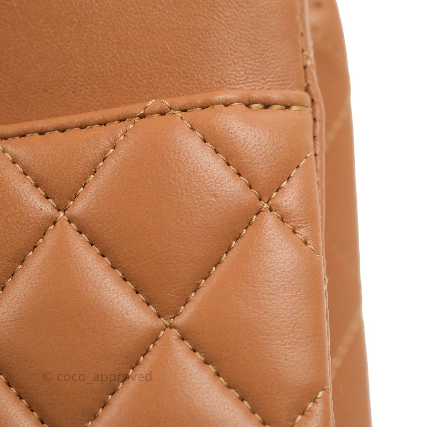 Chanel Small Classic Quilted Flap Dark Beige Caramel Lambskin Gold Hardware 21P