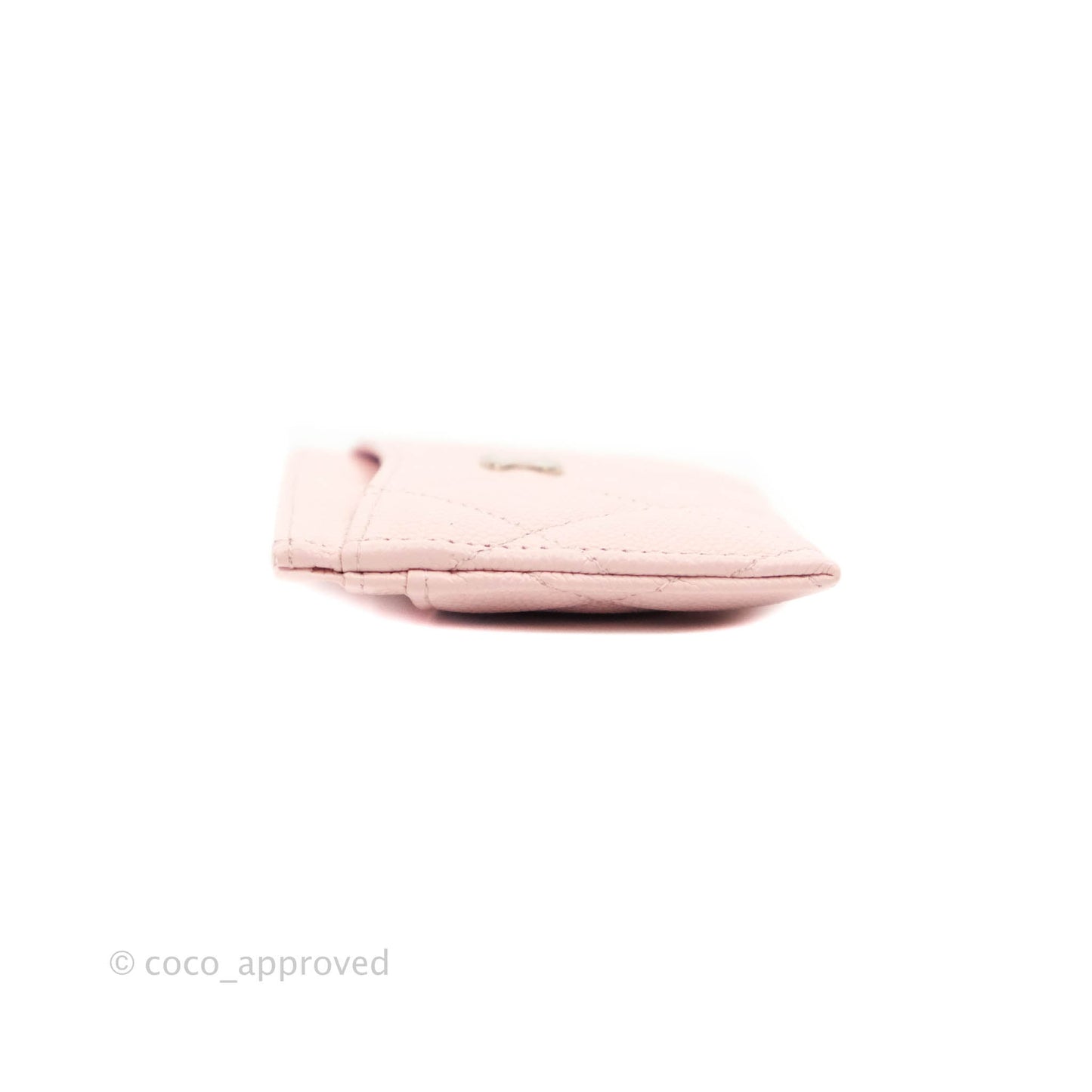 Chanel Classic Flat Card Holder Light Pink Caviar Gold Hardware
