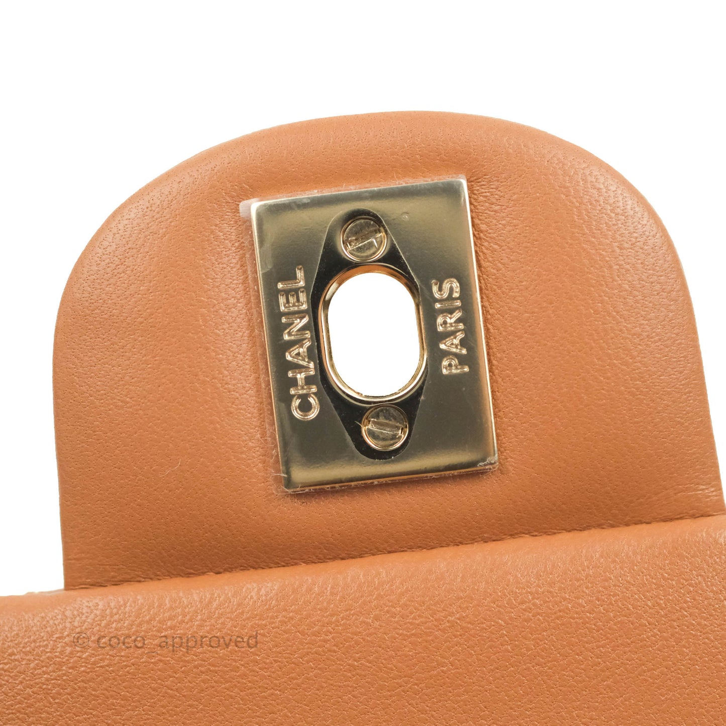 Chanel Classic Small S/M Flap Dark Beige Caramel Lambskin Gold Hardware 22S