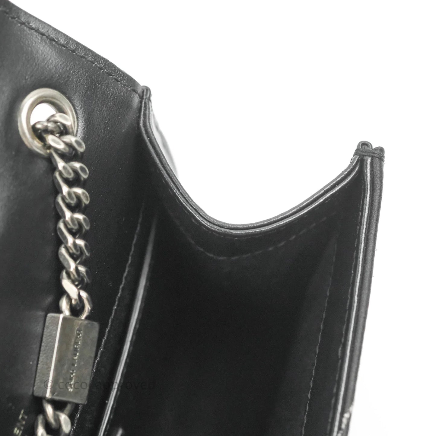 Saint Laurent Small Kate Marbled Stain Chain Bag Black Ruthenium Hardware